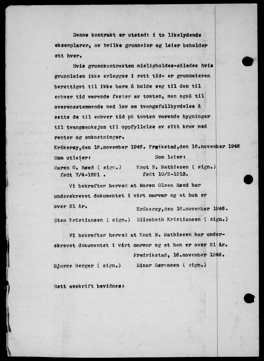 Onsøy sorenskriveri, SAO/A-10474/G/Ga/Gab/L0018: Mortgage book no. II A-18, 1946-1947, Diary no: : 3293/1946