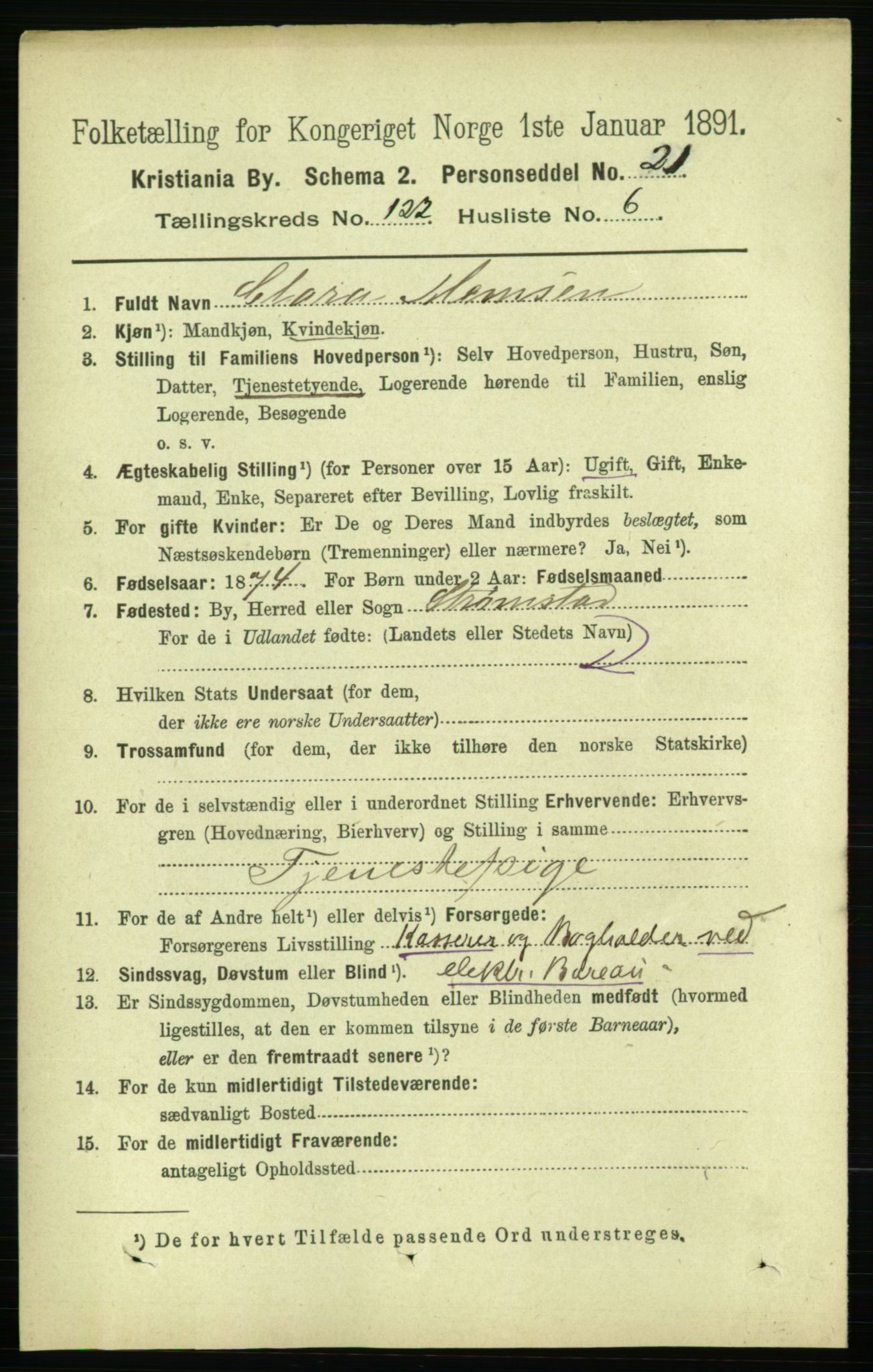 RA, 1891 census for 0301 Kristiania, 1891, p. 64804