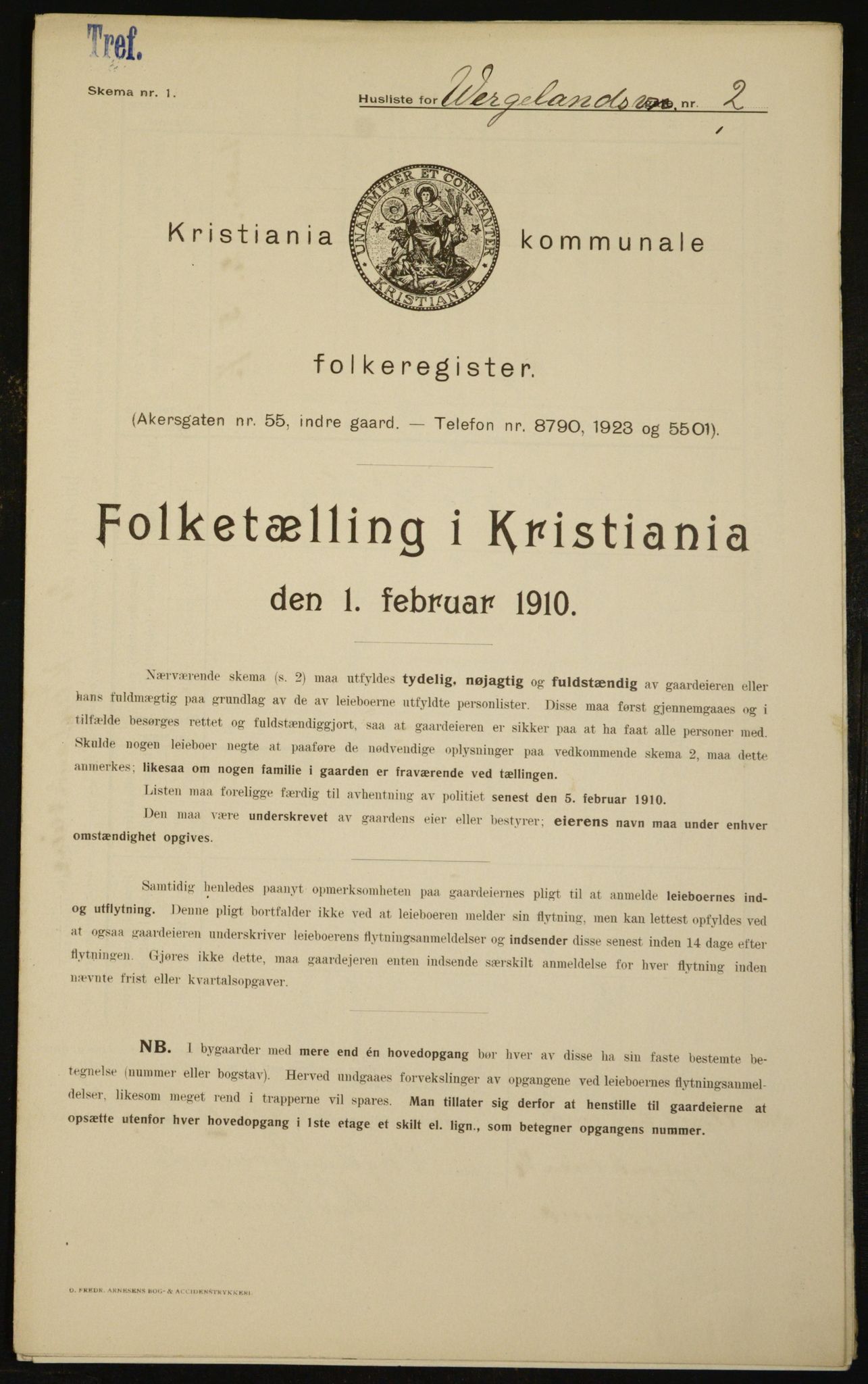 OBA, Municipal Census 1910 for Kristiania, 1910, p. 121160