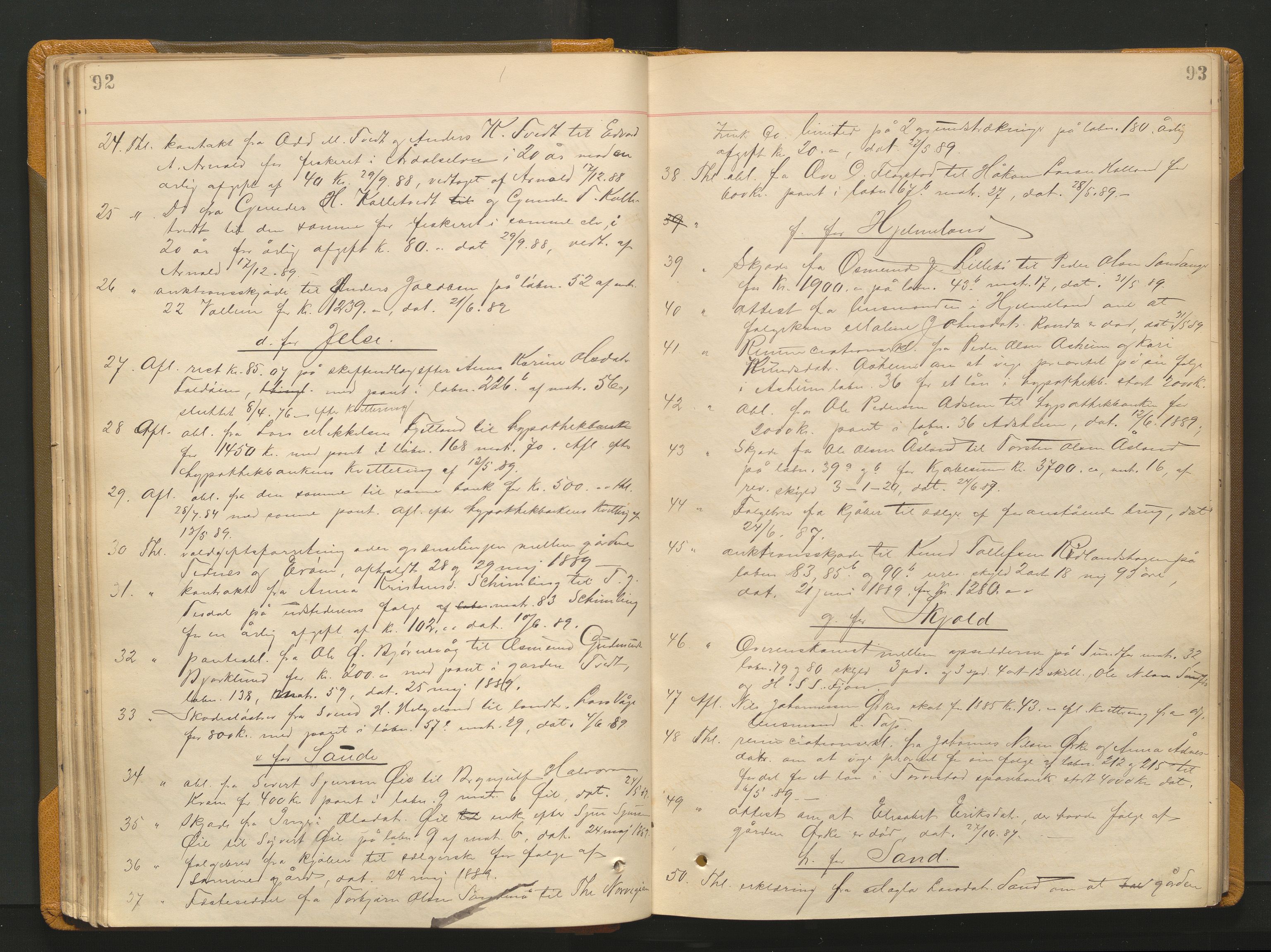 Ryfylke tingrett, AV/SAST-A-100055/001/I/IB/IB0/L0015: Tingbok, Ryfylke, 1889-1891, p. 92-93