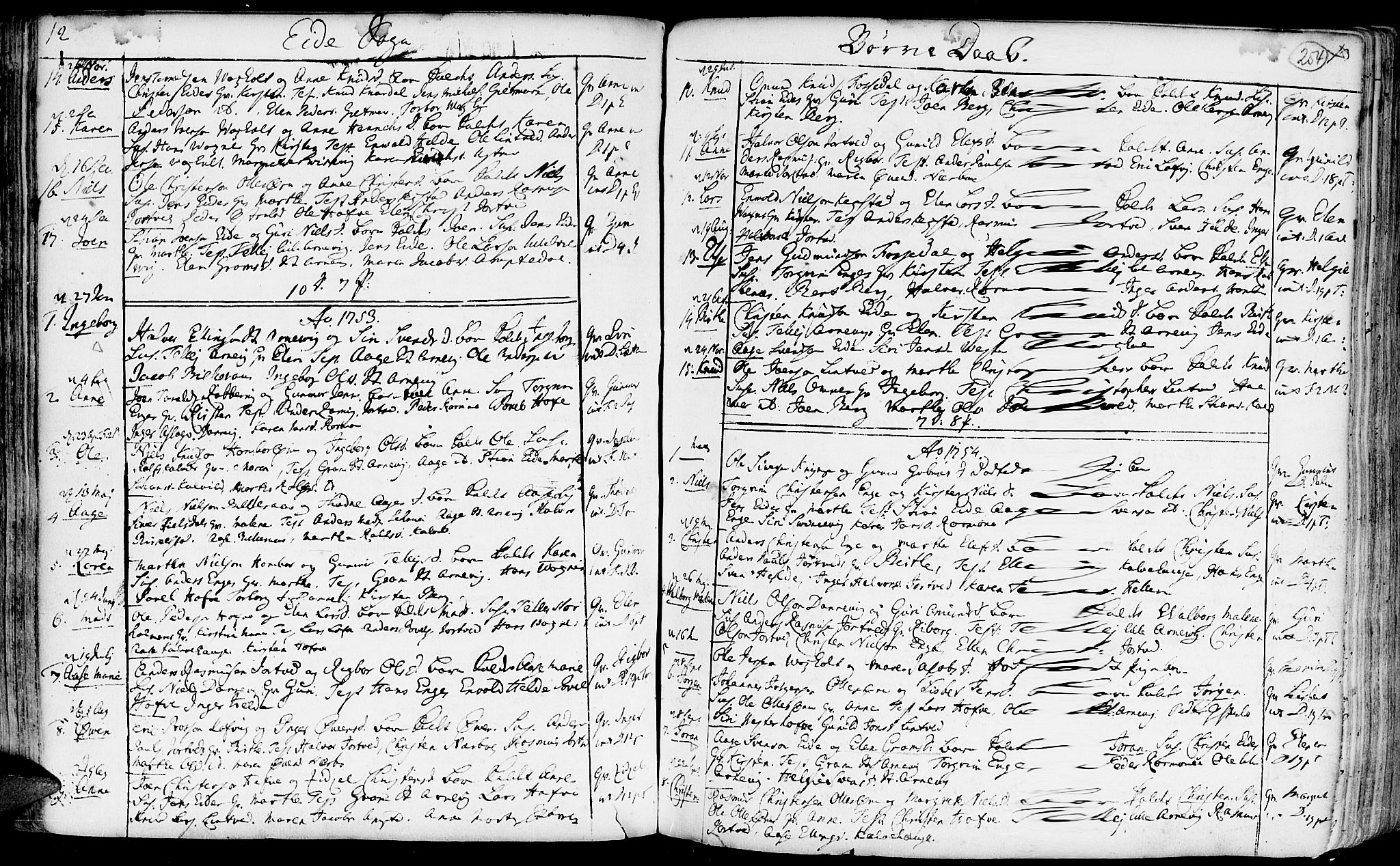 Hommedal sokneprestkontor, AV/SAK-1111-0023/F/Fa/Fab/L0002: Parish register (official) no. A 2 /2, 1740-1823, p. 254