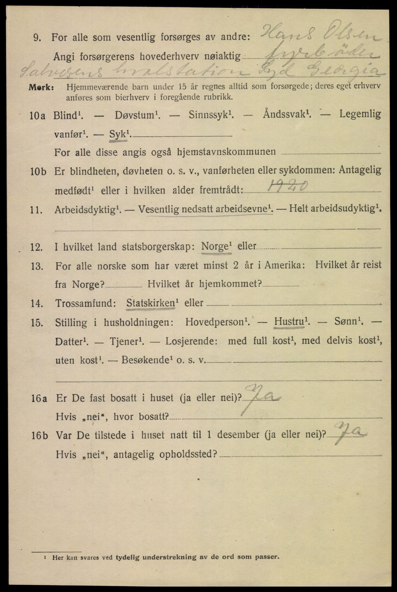 SAK, 1920 census for Mandal, 1920, p. 8134