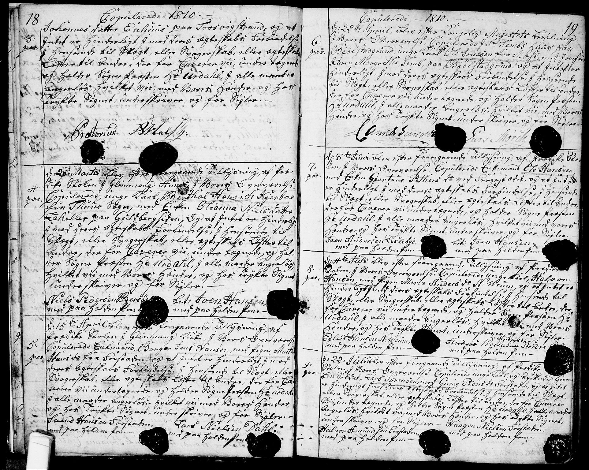 Glemmen prestekontor Kirkebøker, SAO/A-10908/F/Fa/L0003: Parish register (official) no. 3, 1803-1815, p. 18-19