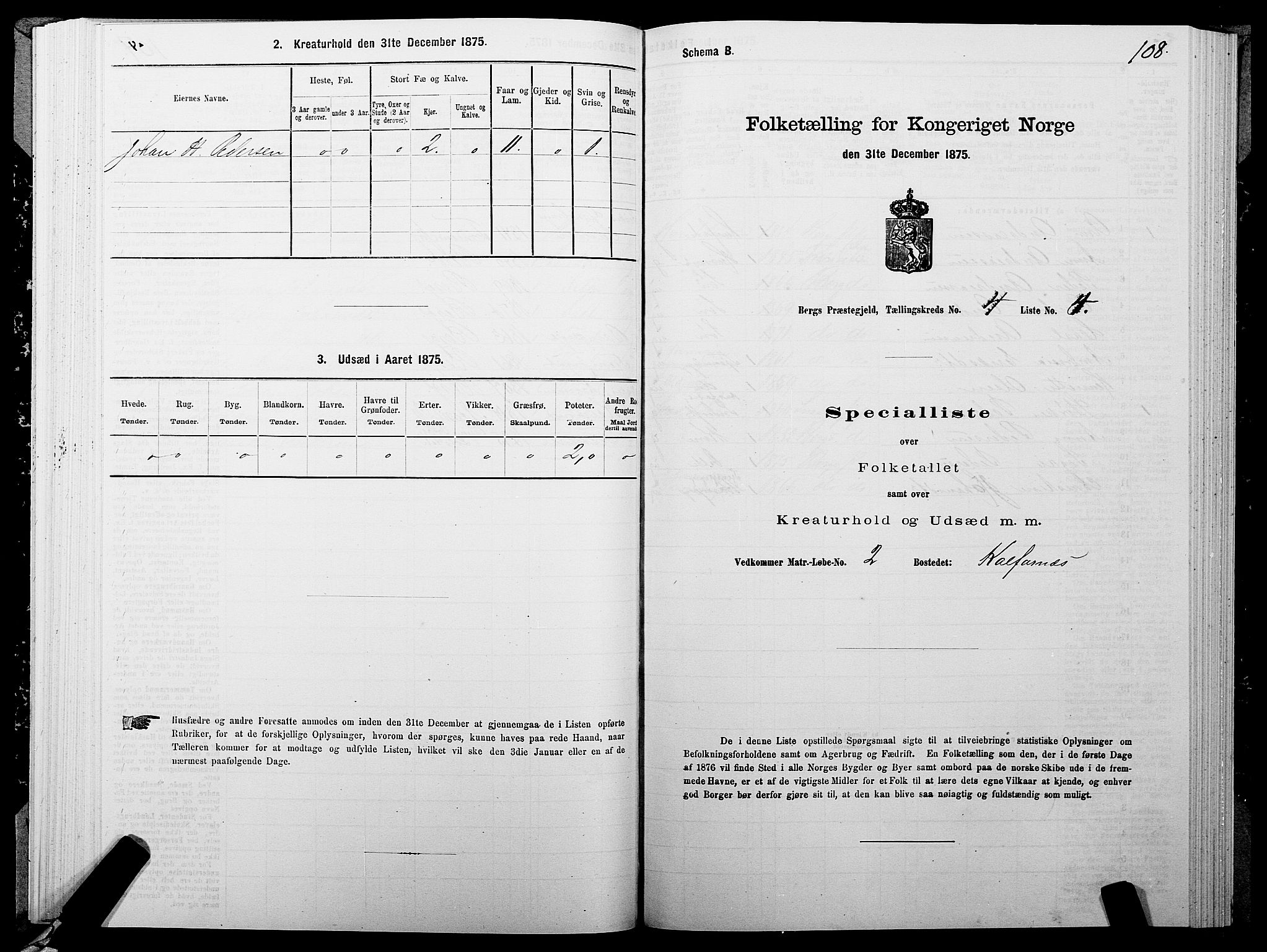 SATØ, 1875 census for 1929P Berg, 1875, p. 2108