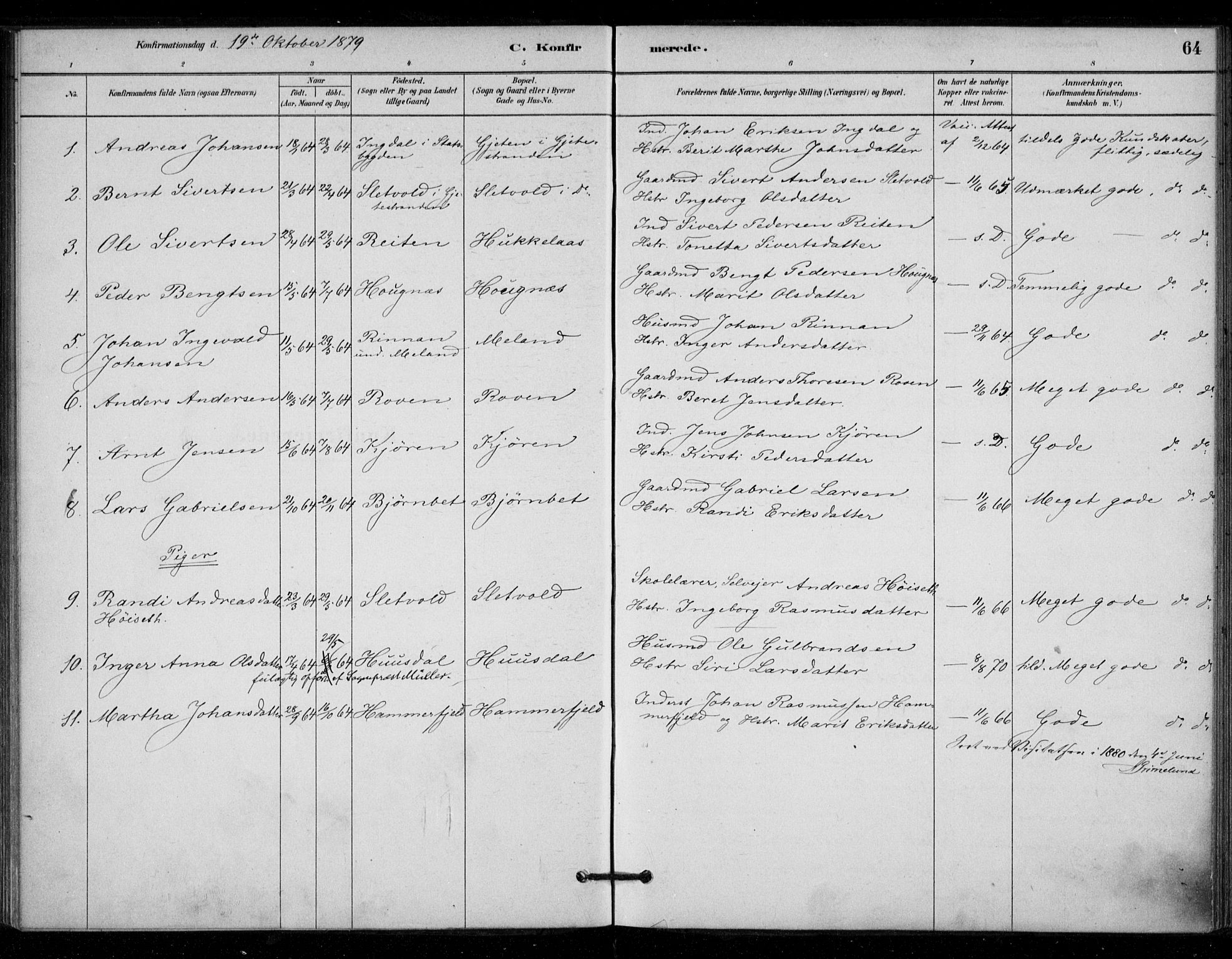 Ministerialprotokoller, klokkerbøker og fødselsregistre - Sør-Trøndelag, AV/SAT-A-1456/670/L0836: Parish register (official) no. 670A01, 1879-1904, p. 64