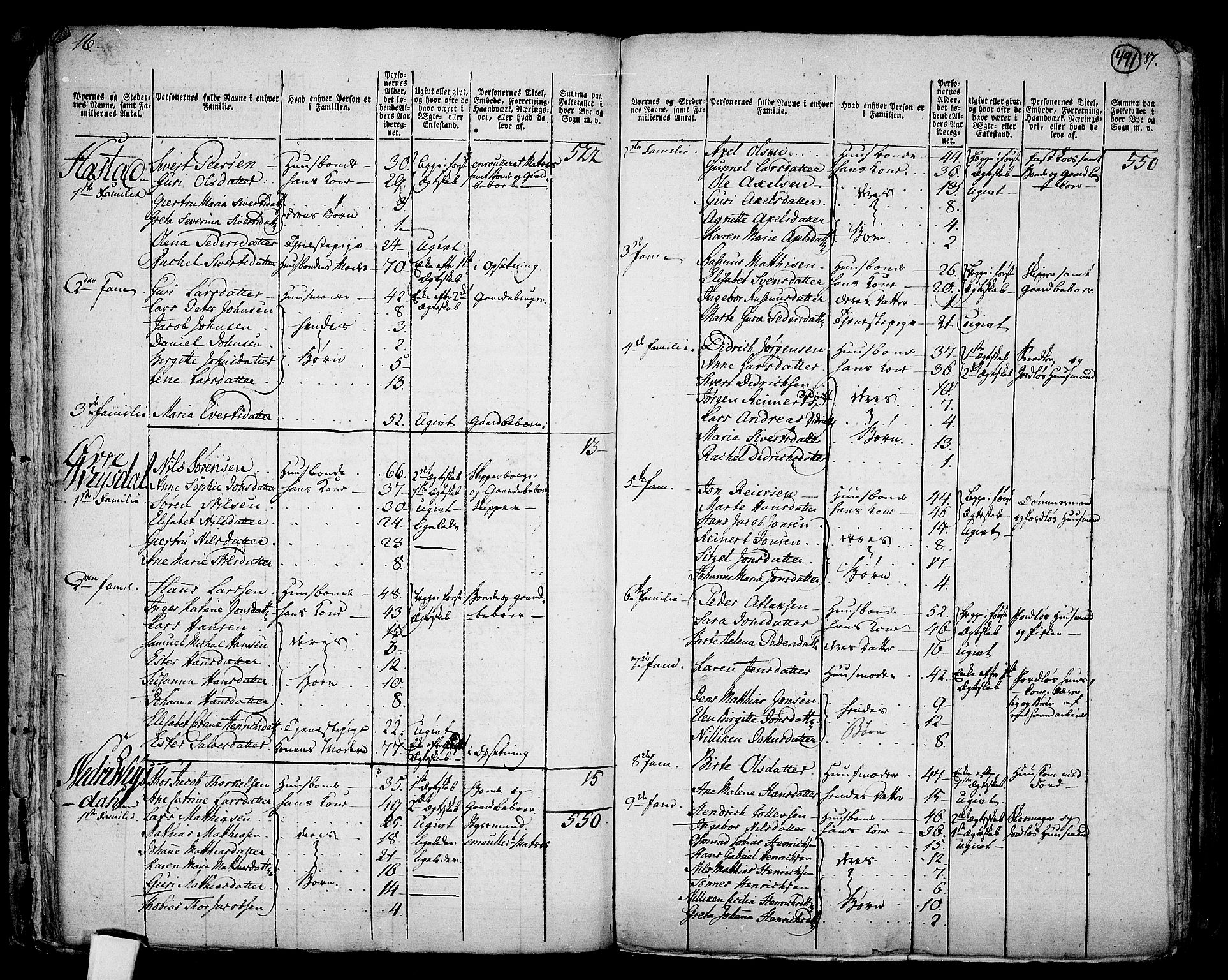 RA, 1801 census for 1111P Sokndal, 1801, p. 490b-491a