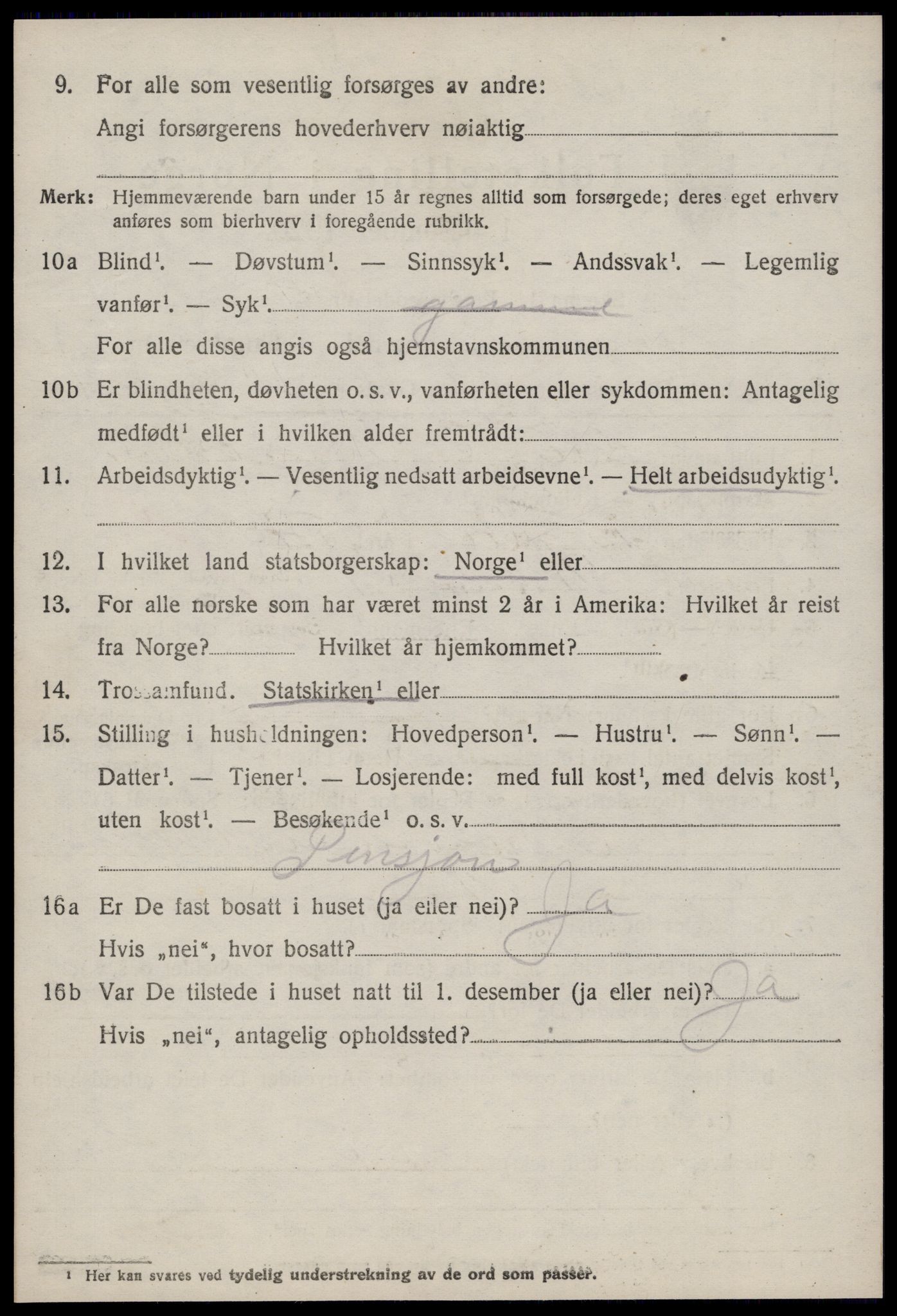 SAT, 1920 census for Hustad, 1920, p. 1506