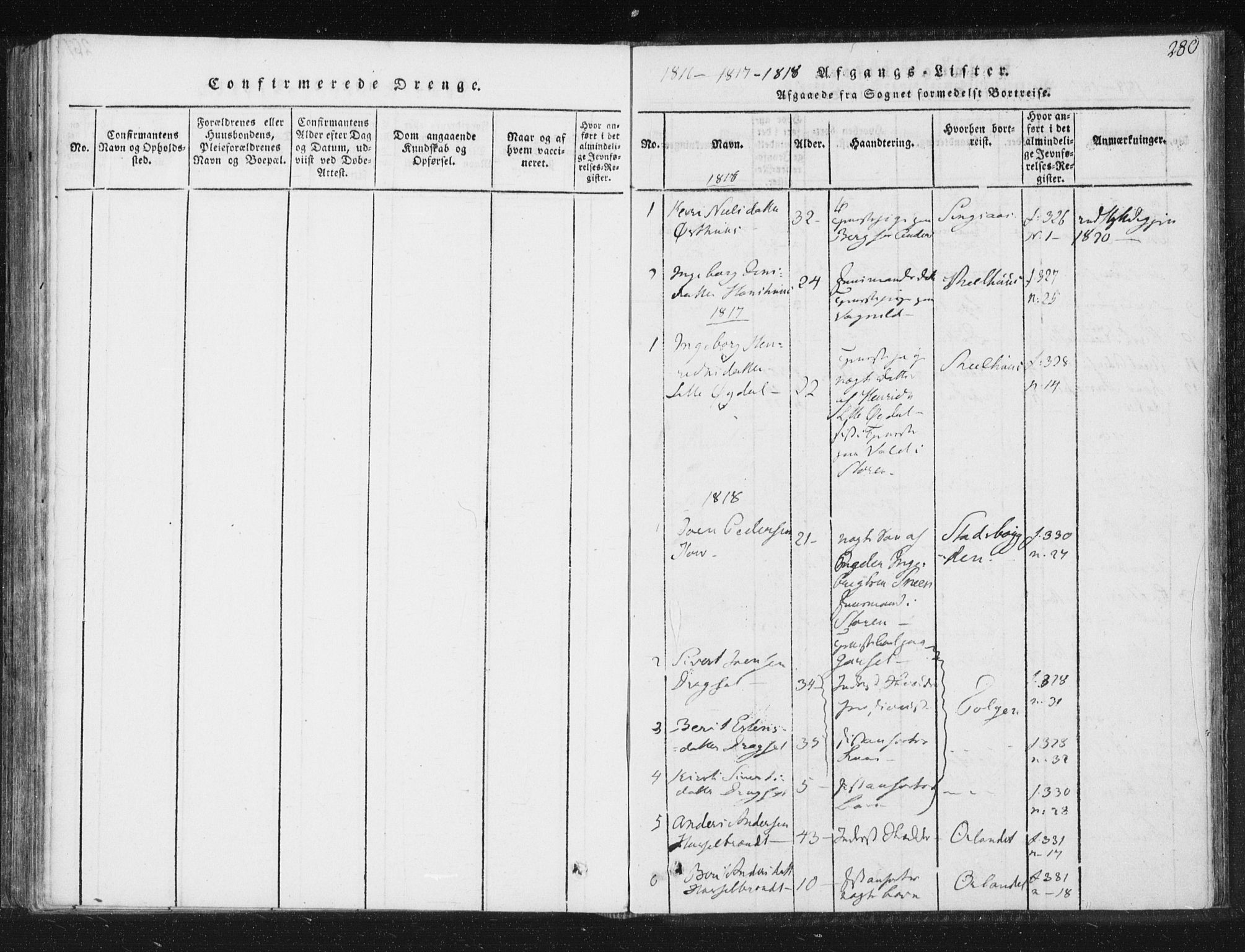 Ministerialprotokoller, klokkerbøker og fødselsregistre - Sør-Trøndelag, SAT/A-1456/689/L1037: Parish register (official) no. 689A02, 1816-1842, p. 280