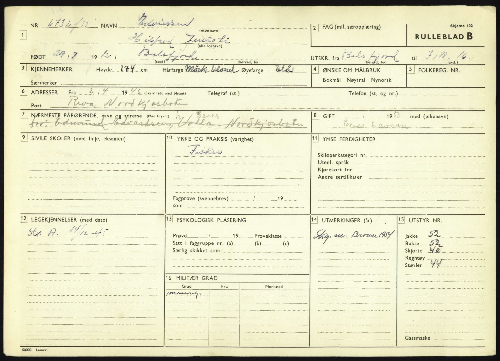 Forsvaret, Troms infanteriregiment nr. 16, AV/RA-RAFA-3146/P/Pa/L0017: Rulleblad for regimentets menige mannskaper, årsklasse 1933, 1933, p. 211