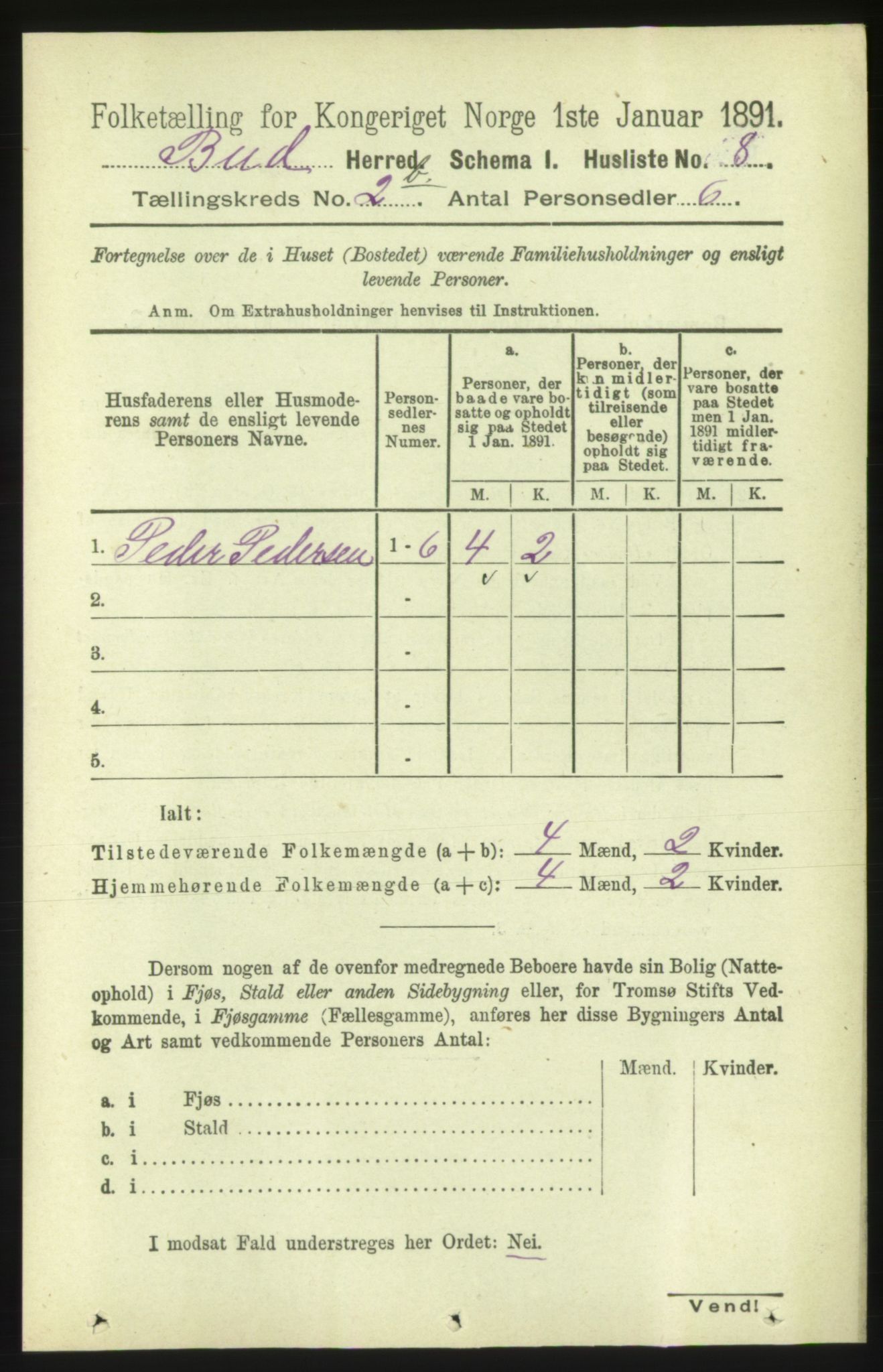 RA, 1891 census for 1549 Bud, 1891, p. 1203