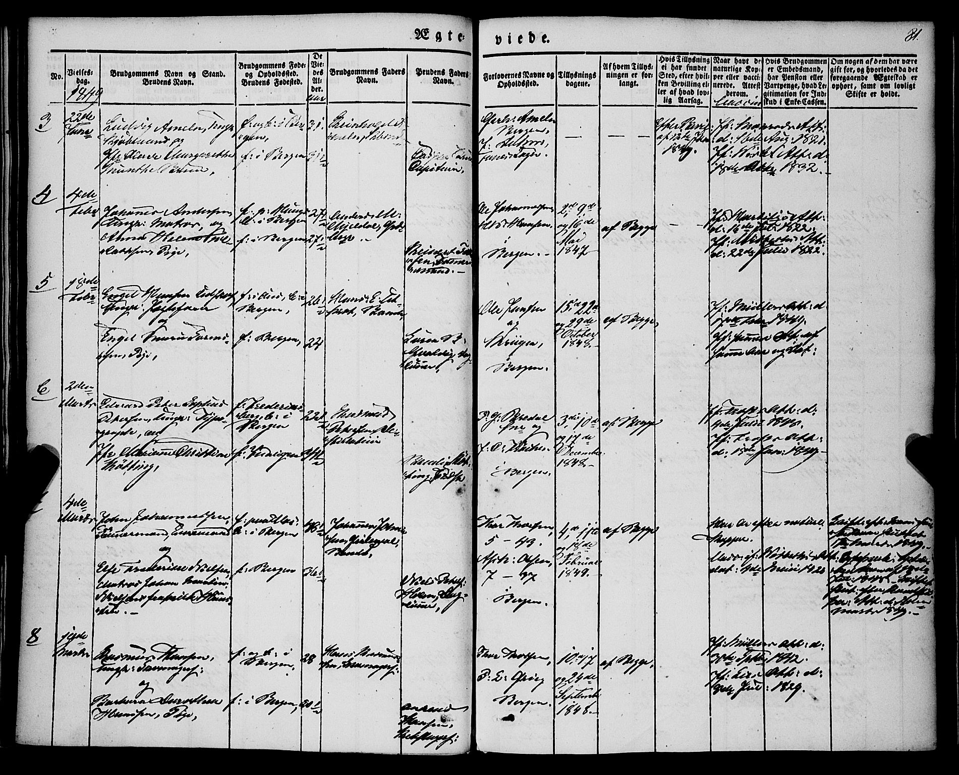 Nykirken Sokneprestembete, AV/SAB-A-77101/H/Haa/L0031: Parish register (official) no. D 1, 1834-1861, p. 81