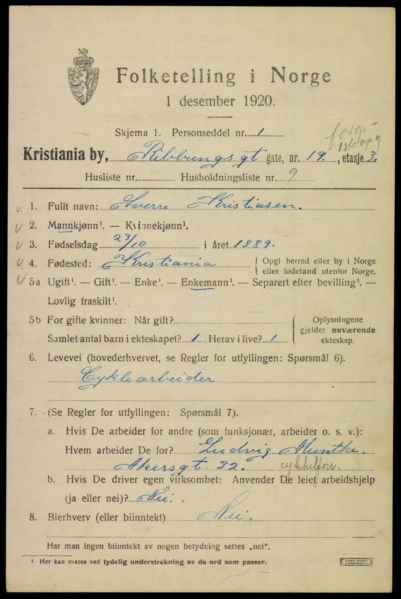 SAO, 1920 census for Kristiania, 1920, p. 462403