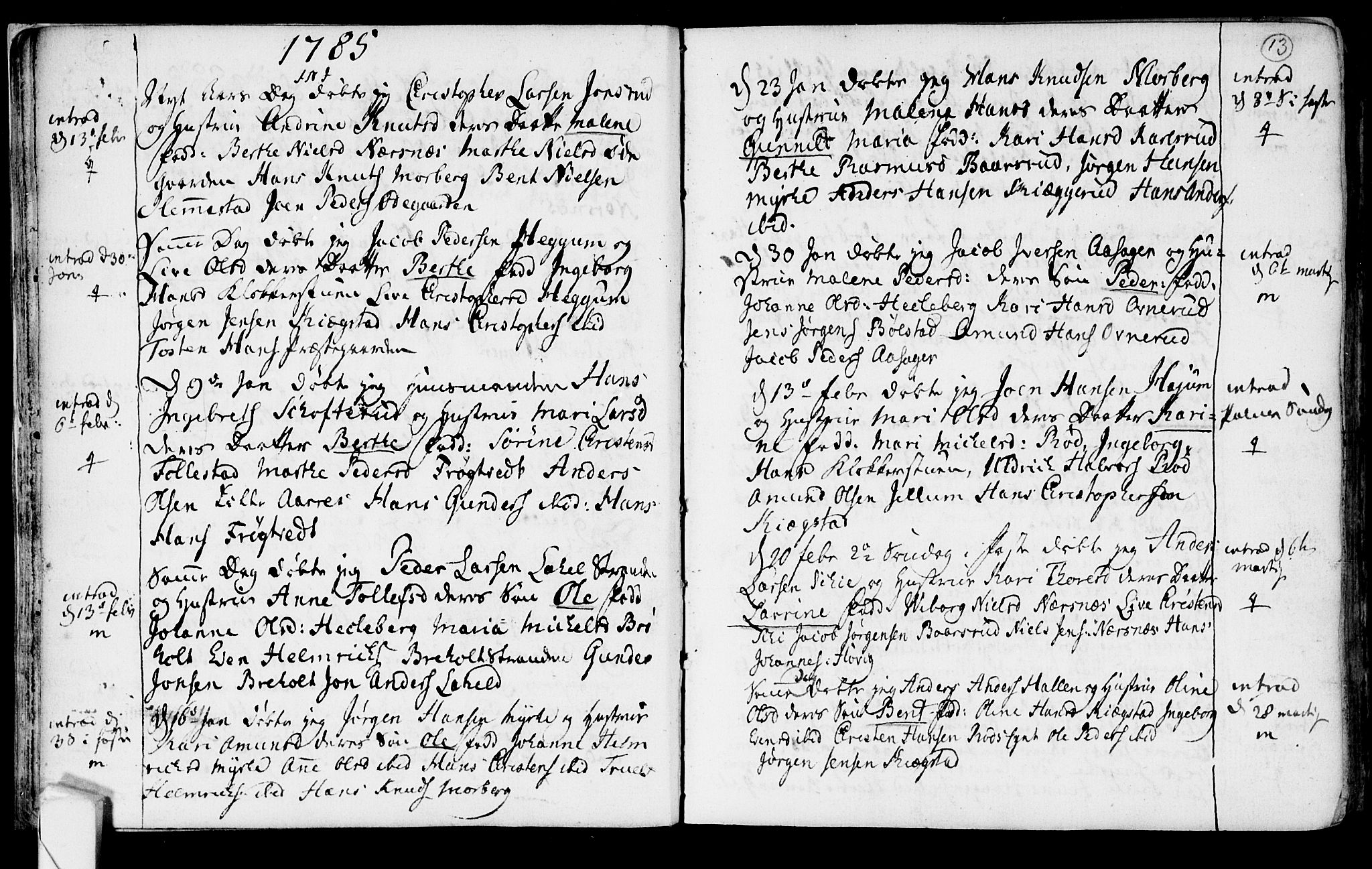 Røyken kirkebøker, SAKO/A-241/F/Fa/L0003: Parish register (official) no. 3, 1782-1813, p. 13