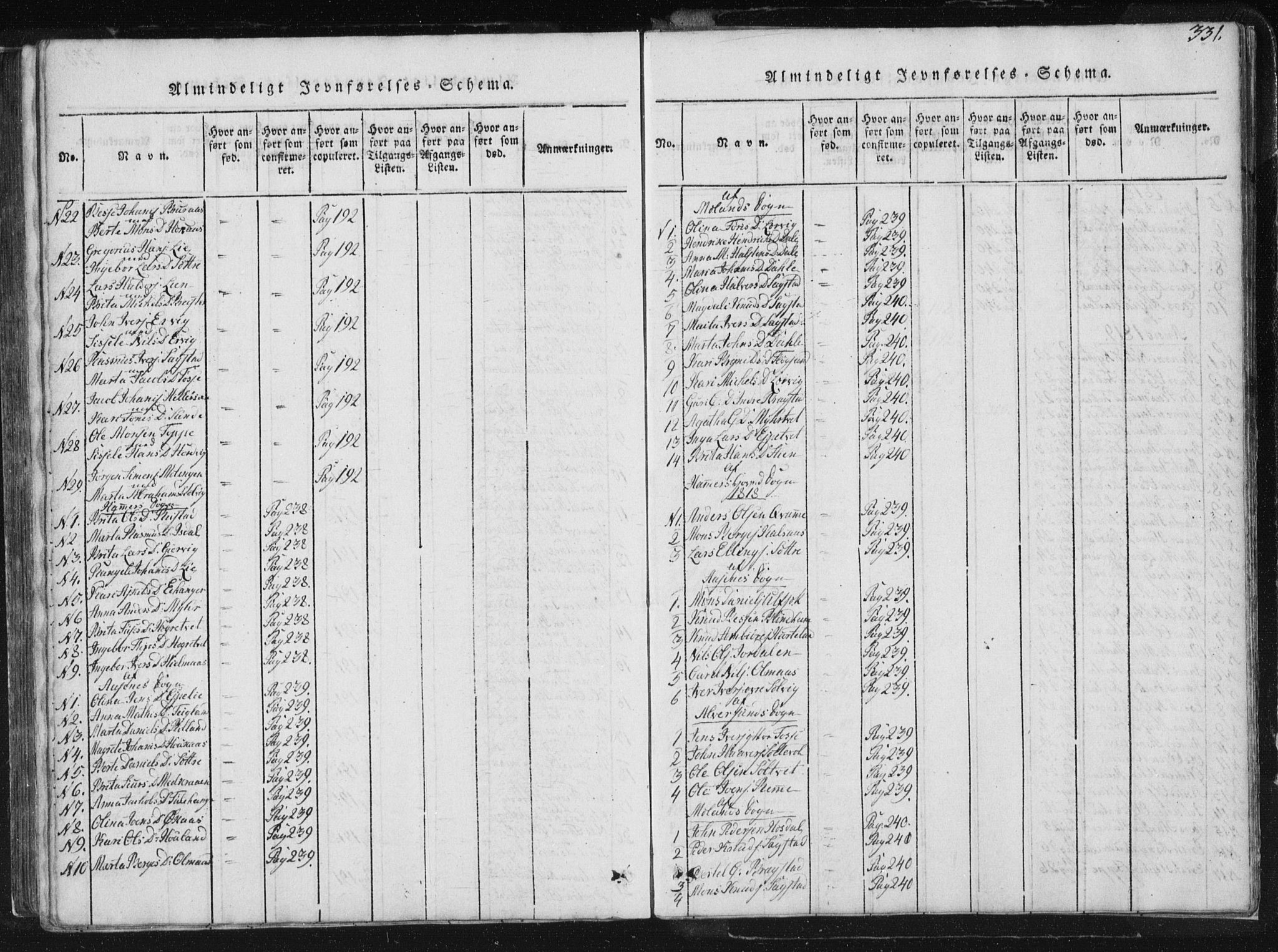 Hamre sokneprestembete, SAB/A-75501/H/Ha/Haa/Haaa/L0010: Parish register (official) no. A 10, 1816-1826, p. 331