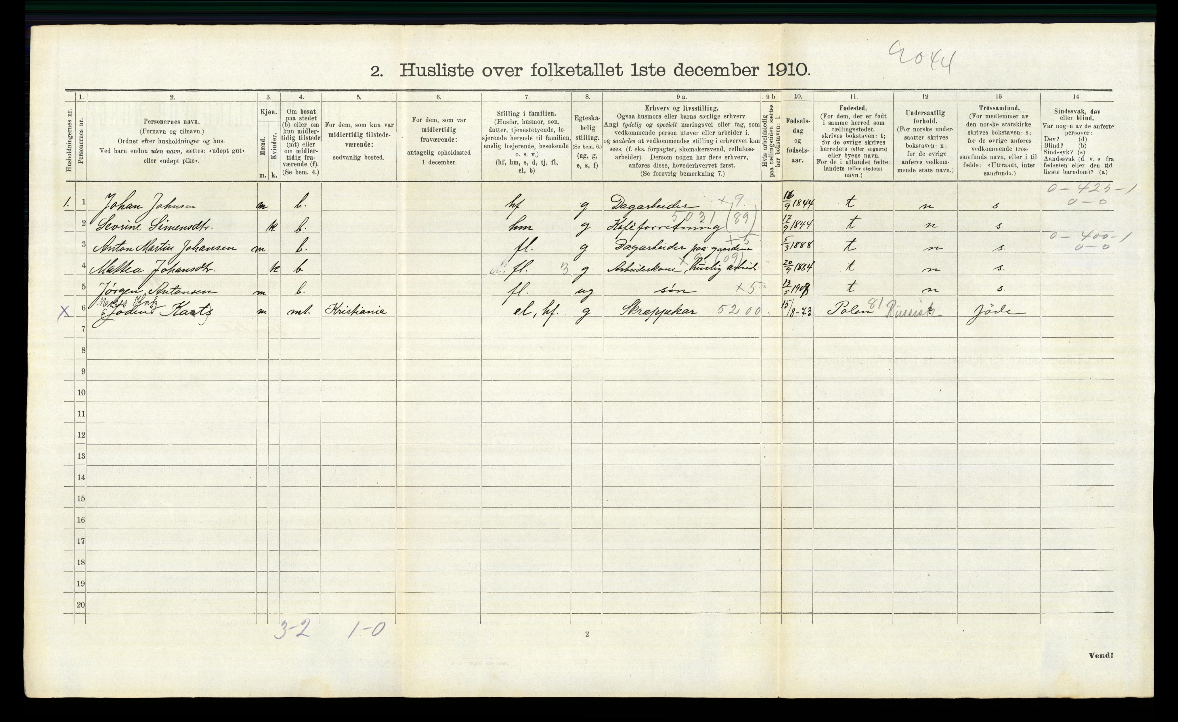 RA, 1910 census for Romedal, 1910, p. 322