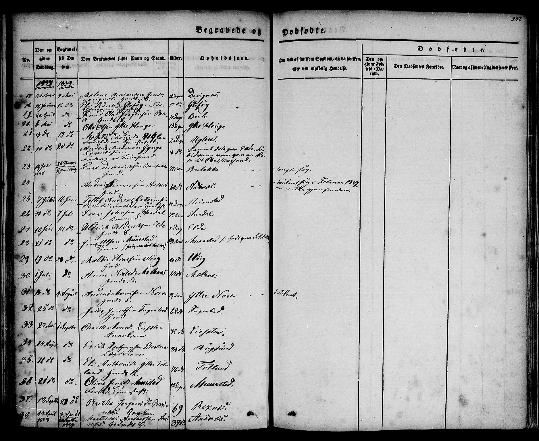 Davik sokneprestembete, AV/SAB-A-79701/H/Haa/Haaa/L0004: Parish register (official) no. A 4, 1830-1849, p. 247