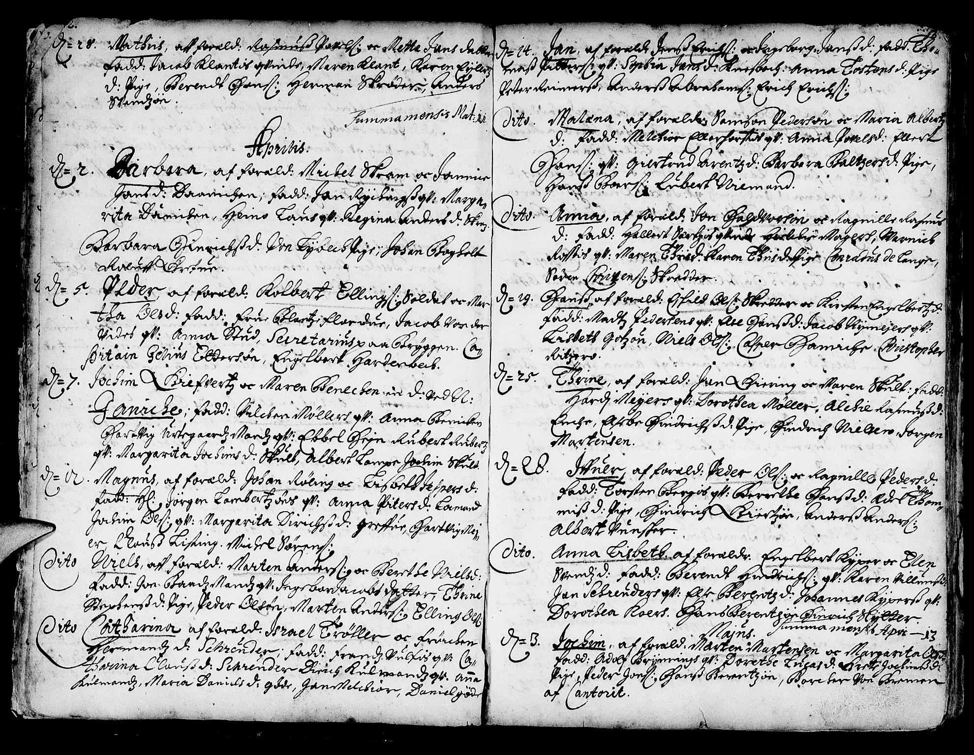 Korskirken sokneprestembete, SAB/A-76101/H/Haa/L0002: Parish register (official) no. A 2, 1688-1697, p. 12-13