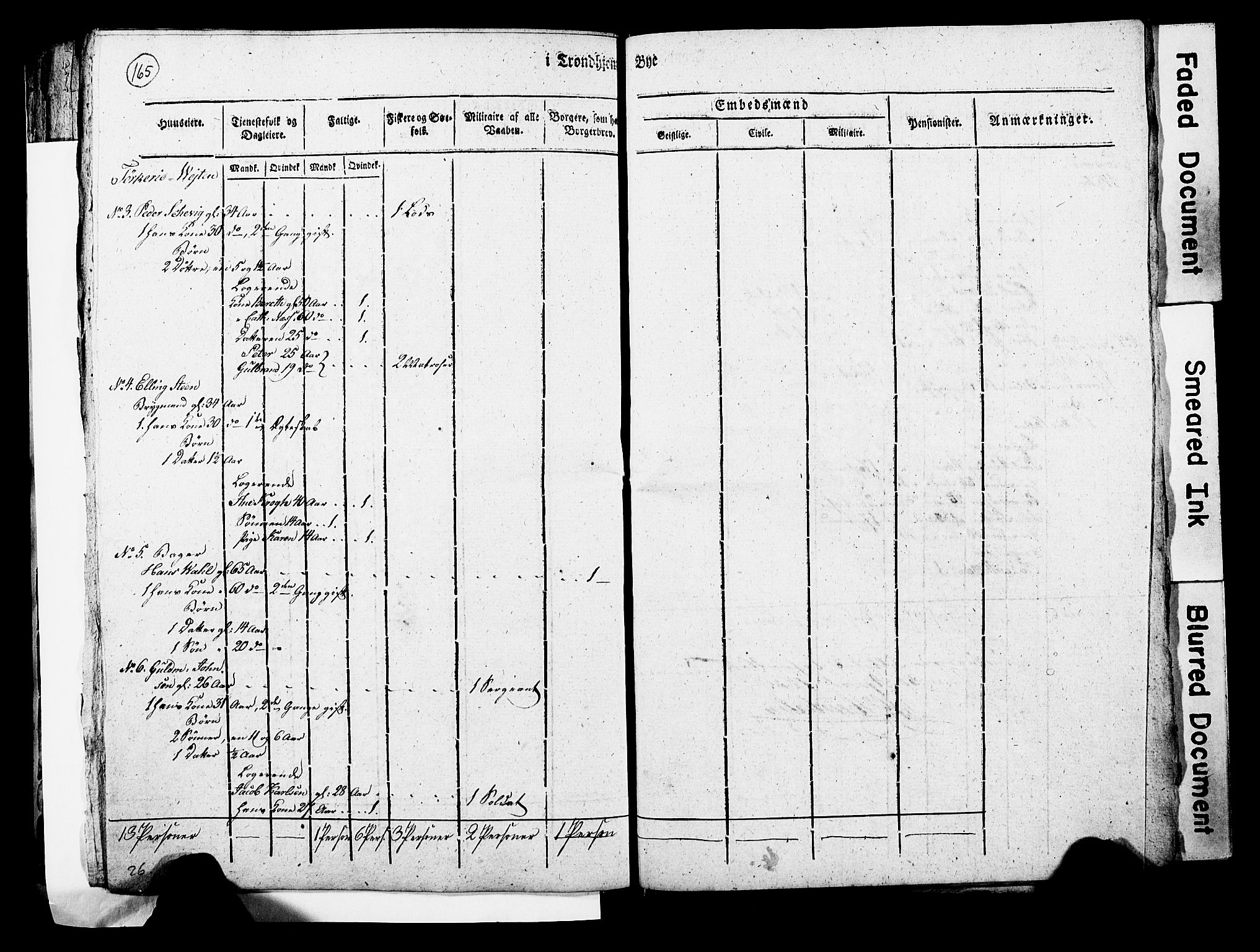 RA, Census 1815 for Trondheim, 1815, p. 164