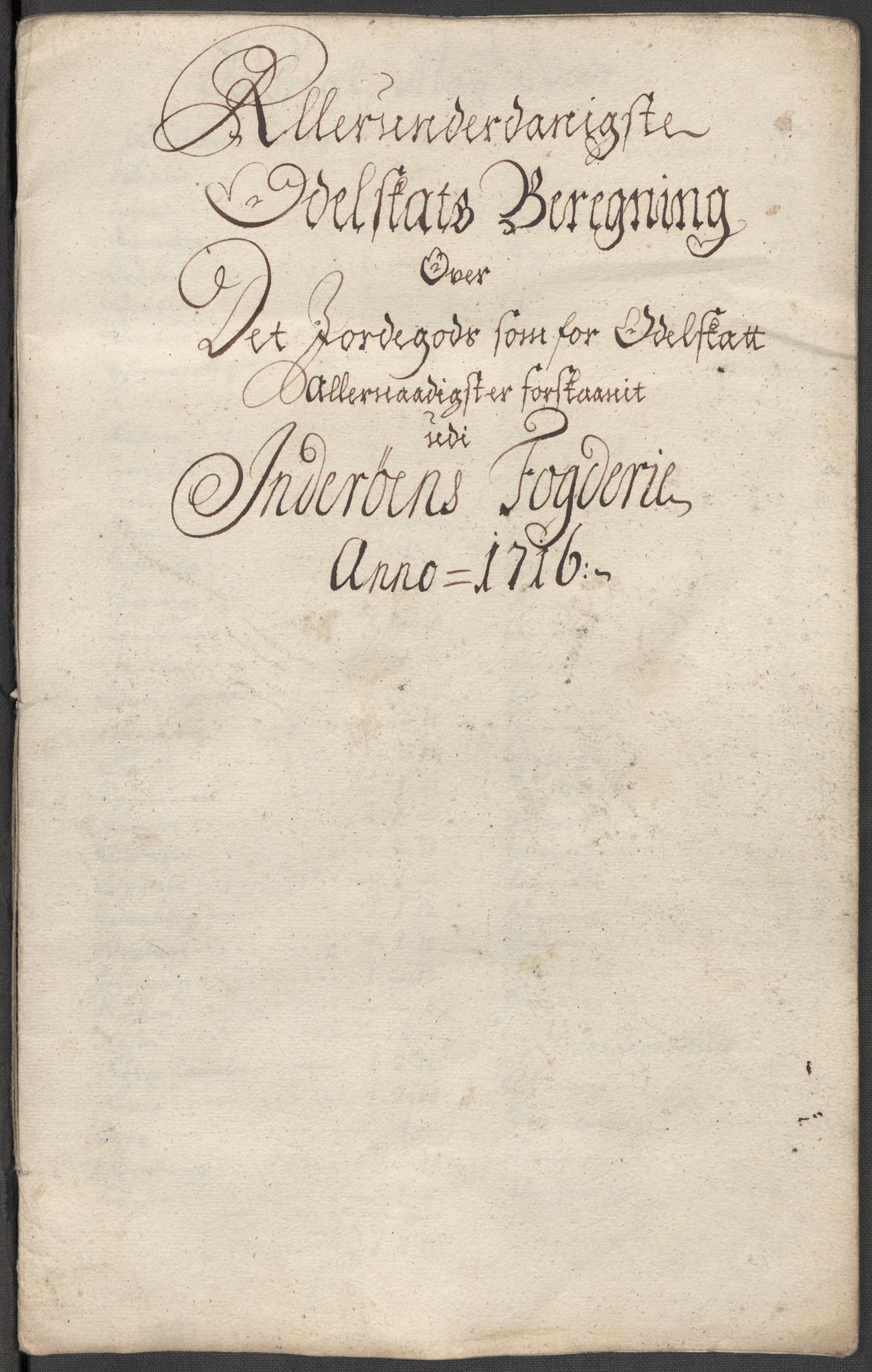 Rentekammeret inntil 1814, Reviderte regnskaper, Fogderegnskap, RA/EA-4092/R63/L4324: Fogderegnskap Inderøy, 1716, p. 252