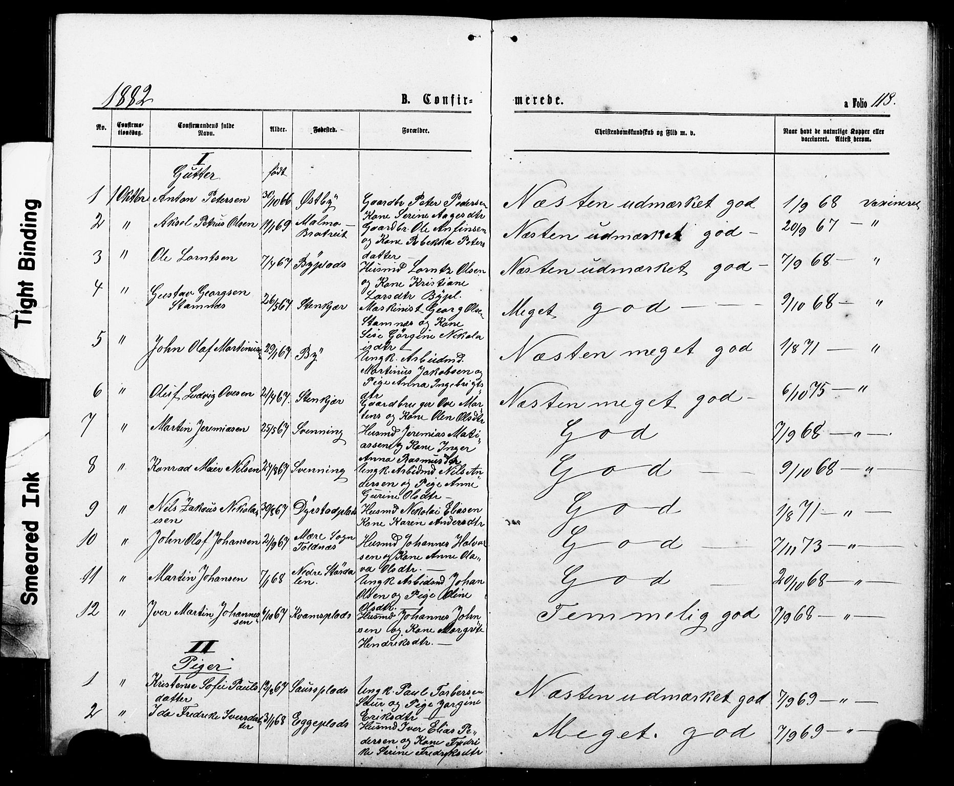 Ministerialprotokoller, klokkerbøker og fødselsregistre - Nord-Trøndelag, SAT/A-1458/740/L0380: Parish register (copy) no. 740C01, 1868-1902, p. 118