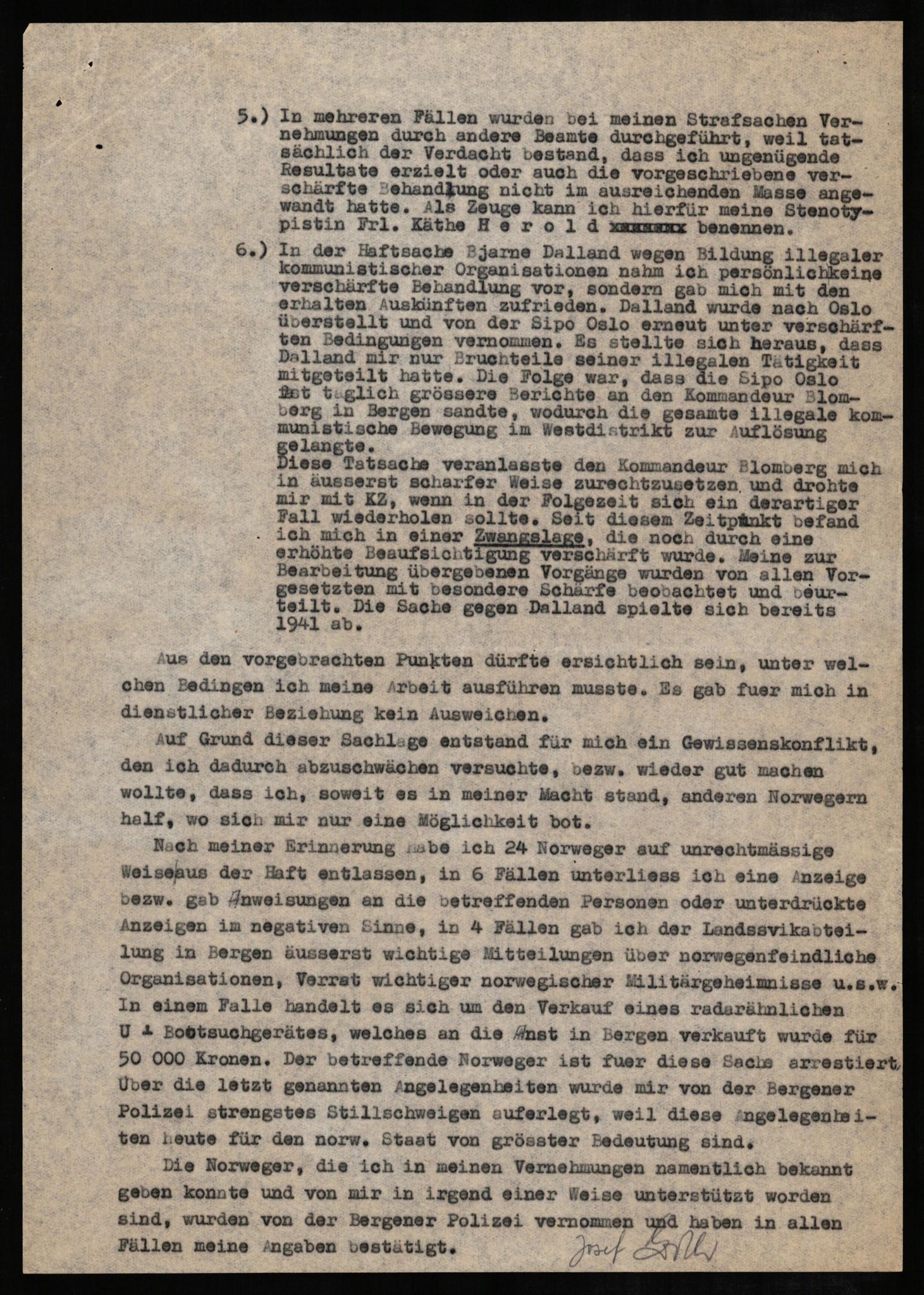 Forsvaret, Forsvarets overkommando II, RA/RAFA-3915/D/Db/L0010: CI Questionaires. Tyske okkupasjonsstyrker i Norge. Tyskere., 1945-1946, p. 376