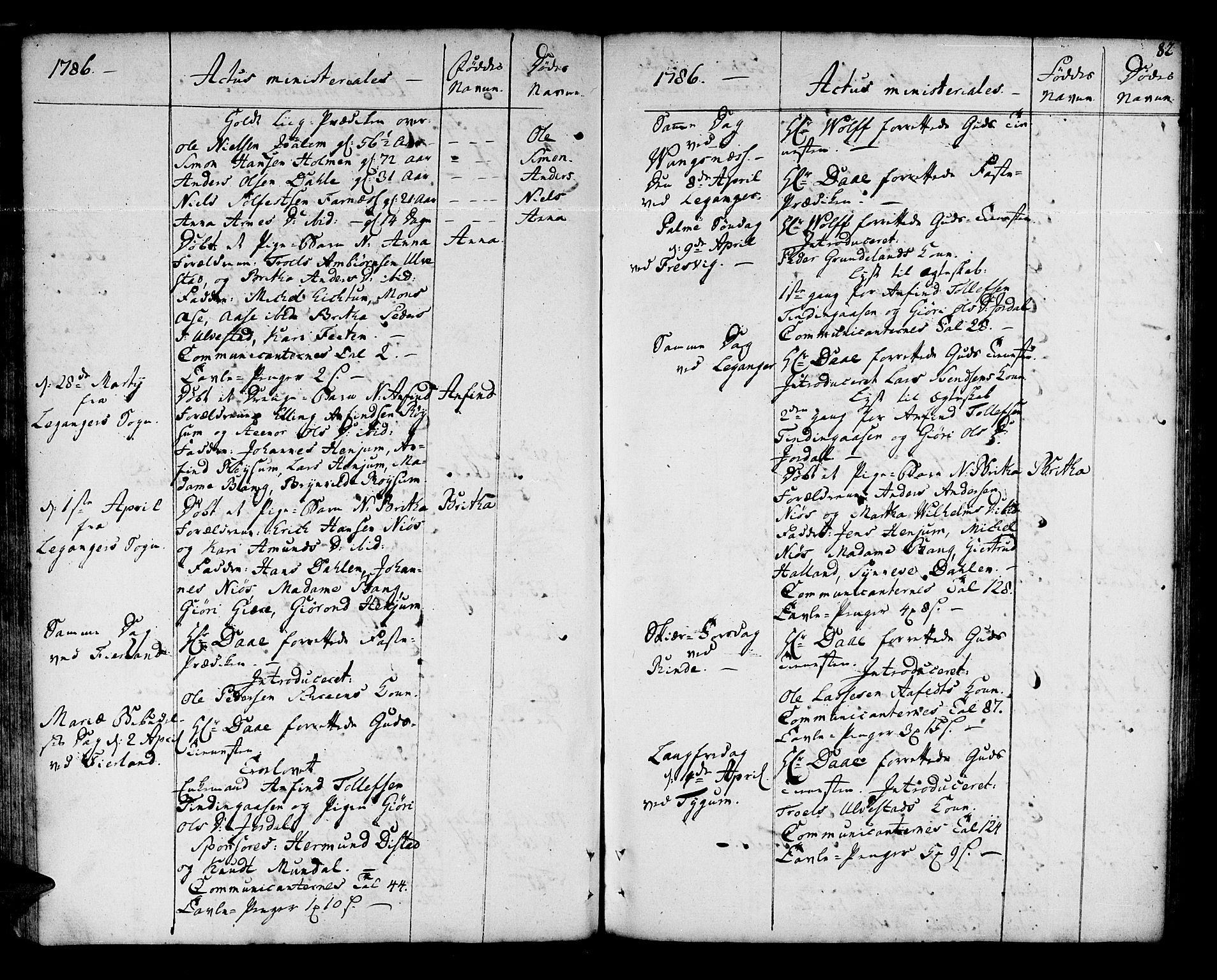 Leikanger sokneprestembete, AV/SAB-A-81001/H/Haa/Haaa/L0004: Parish register (official) no. A 4, 1770-1791, p. 82