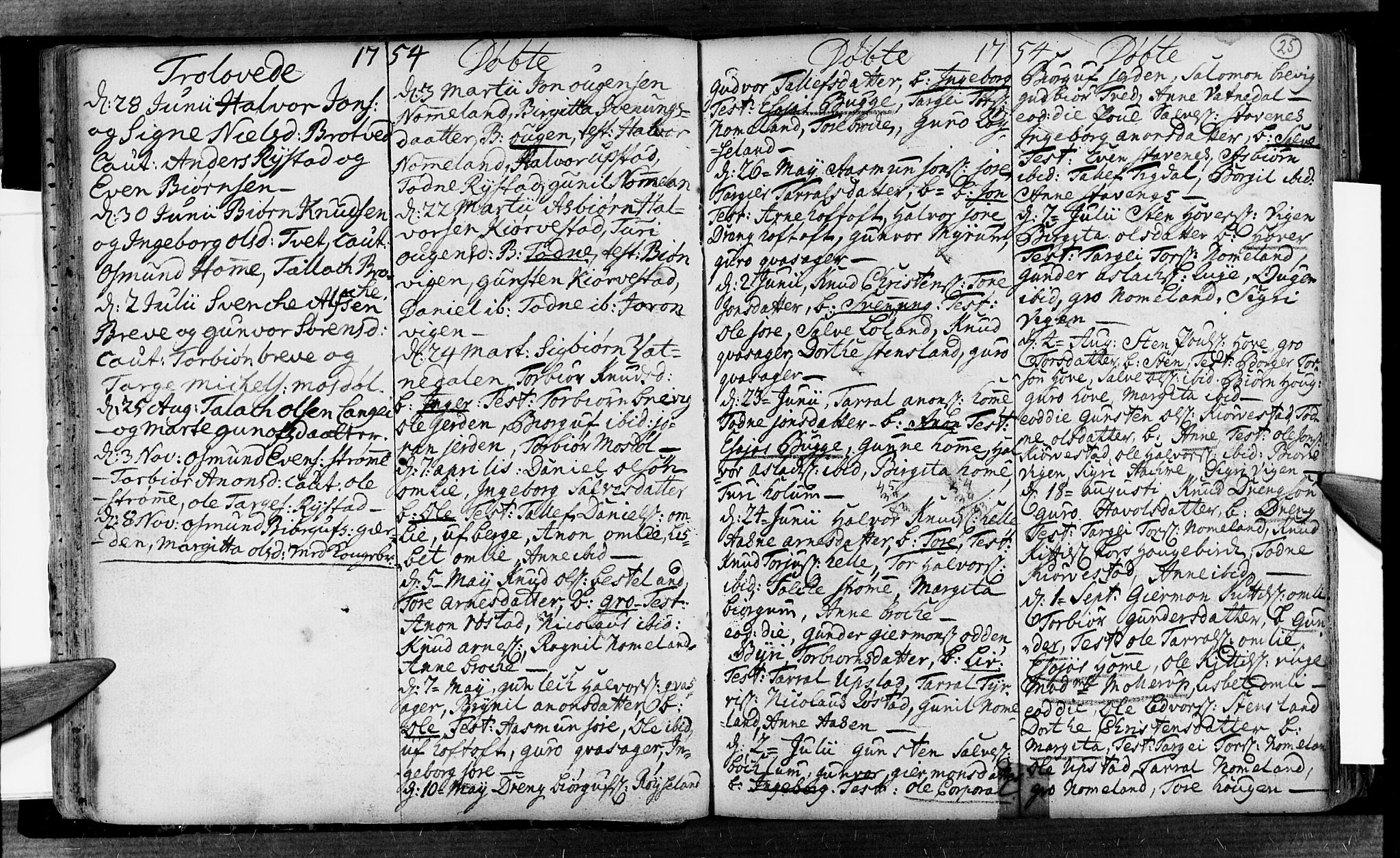 Valle sokneprestkontor, AV/SAK-1111-0044/F/Fa/Fac/L0002: Parish register (official) no. A 2, 1745-1776, p. 25