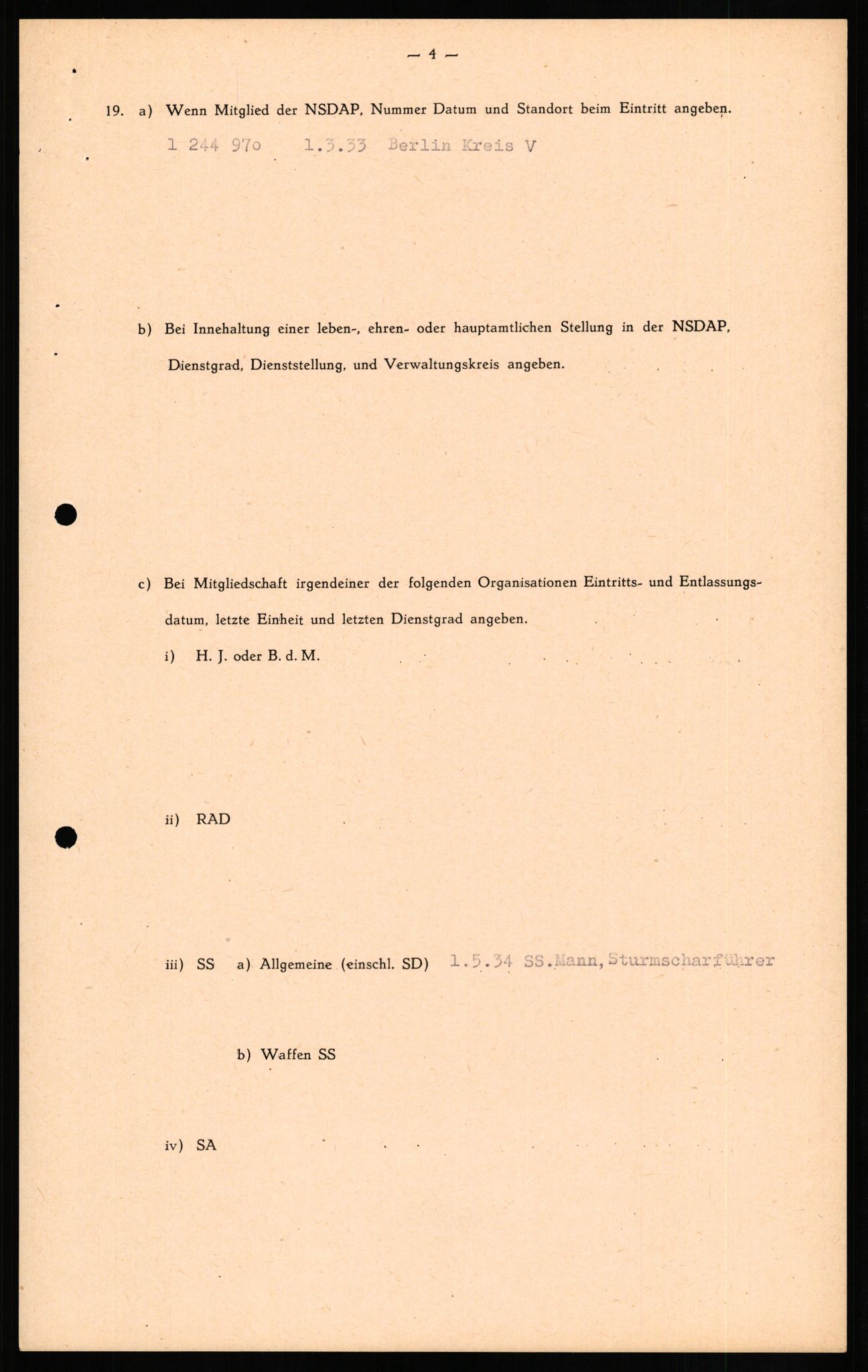 Forsvaret, Forsvarets overkommando II, RA/RAFA-3915/D/Db/L0020: CI Questionaires. Tyske okkupasjonsstyrker i Norge. Tyskere., 1945-1946, p. 202