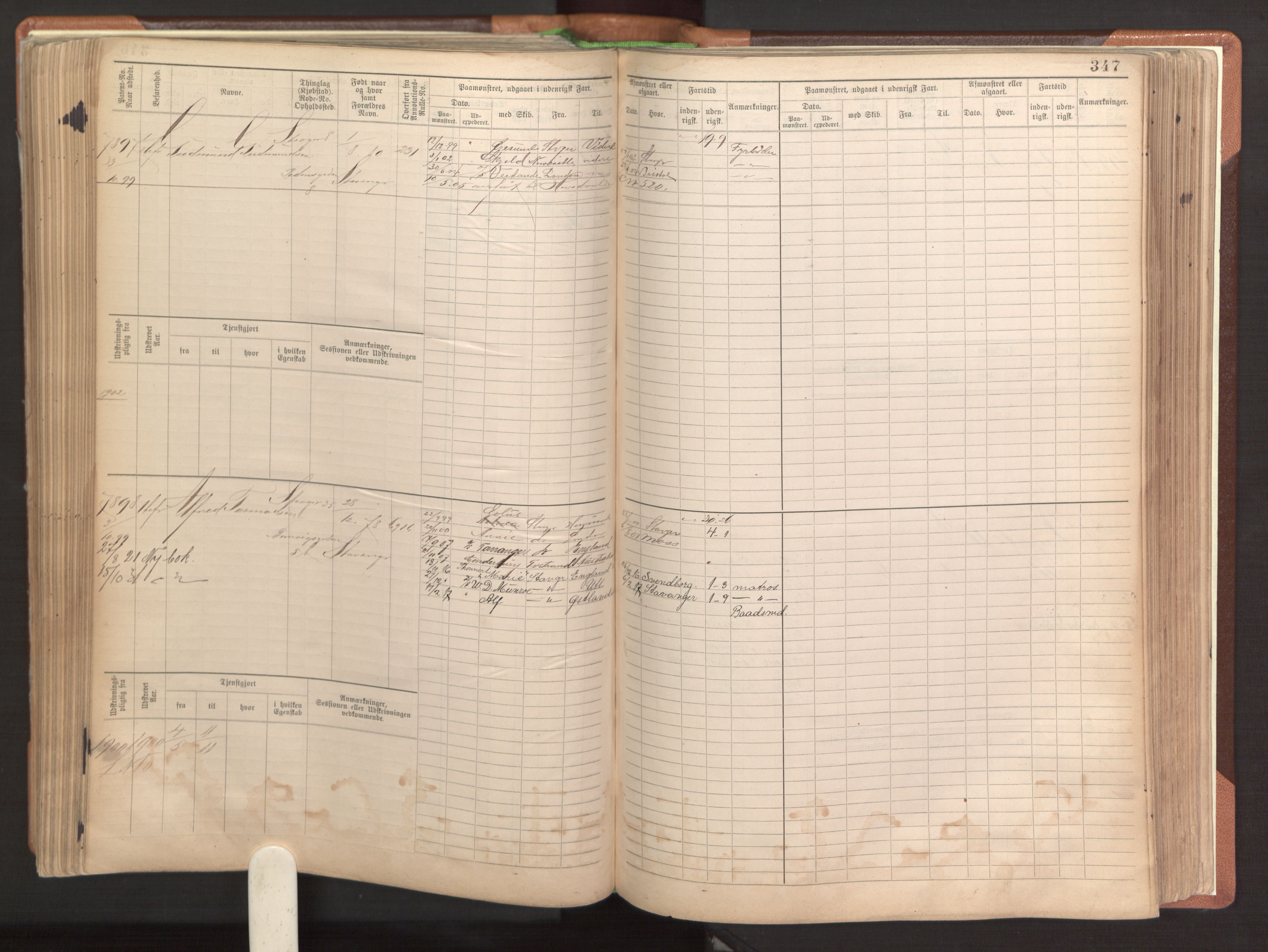 Stavanger sjømannskontor, AV/SAST-A-102006/F/Fb/Fbb/L0022: Sjøfartshovedrulle patnentnr. 7205-8160 (dublett), 1894, p. 351