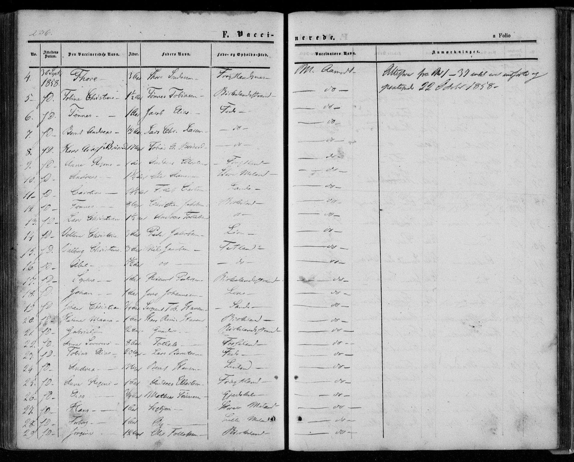 Kvinesdal sokneprestkontor, AV/SAK-1111-0026/F/Fa/Faa/L0002: Parish register (official) no. A 2, 1850-1876, p. 236