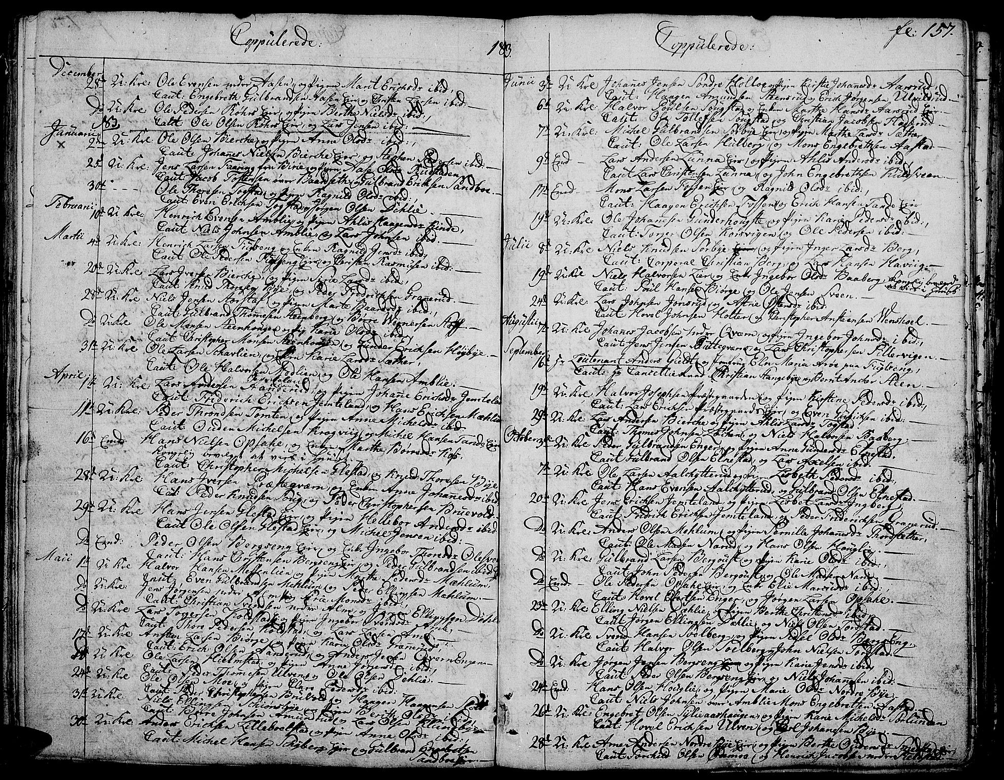 Ringsaker prestekontor, SAH/PREST-014/K/Ka/L0004: Parish register (official) no. 4, 1799-1814, p. 157