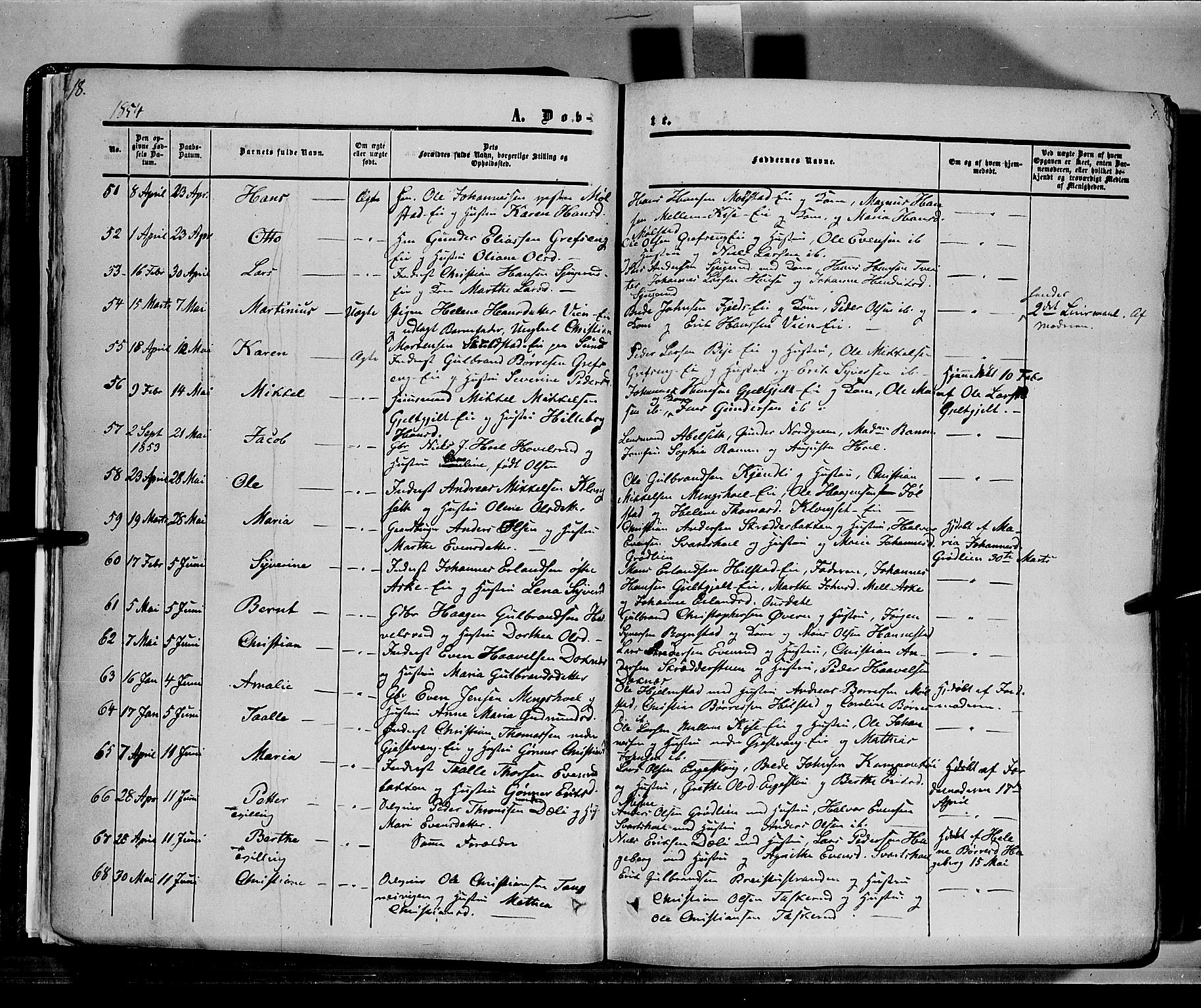 Nes prestekontor, Hedmark, SAH/PREST-020/K/Ka/L0004: Parish register (official) no. 4, 1852-1886, p. 18