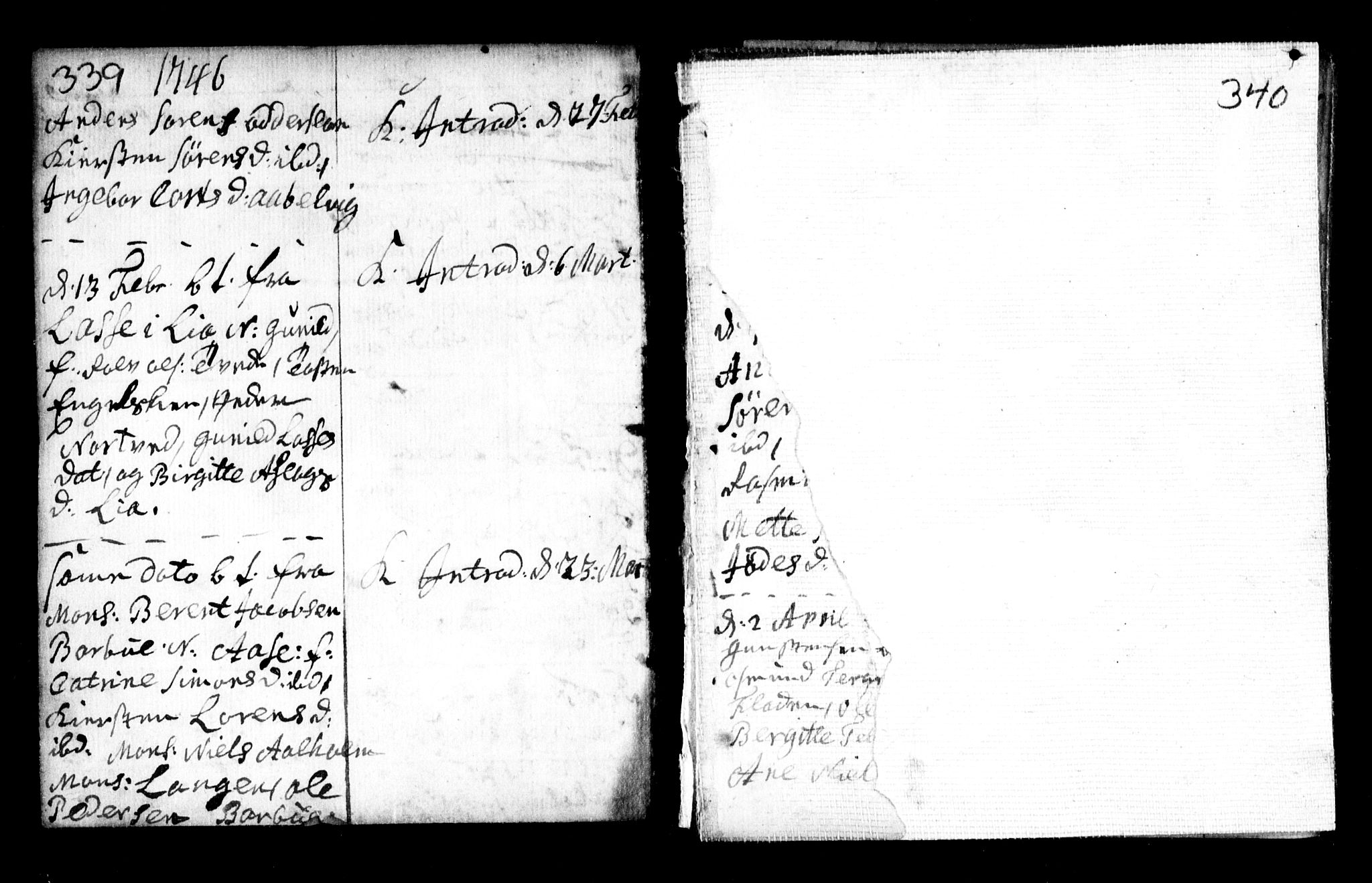 Holt sokneprestkontor, AV/SAK-1111-0021/F/Fa/L0002: Parish register (official) no. A 2, 1739-1753, p. 339-340