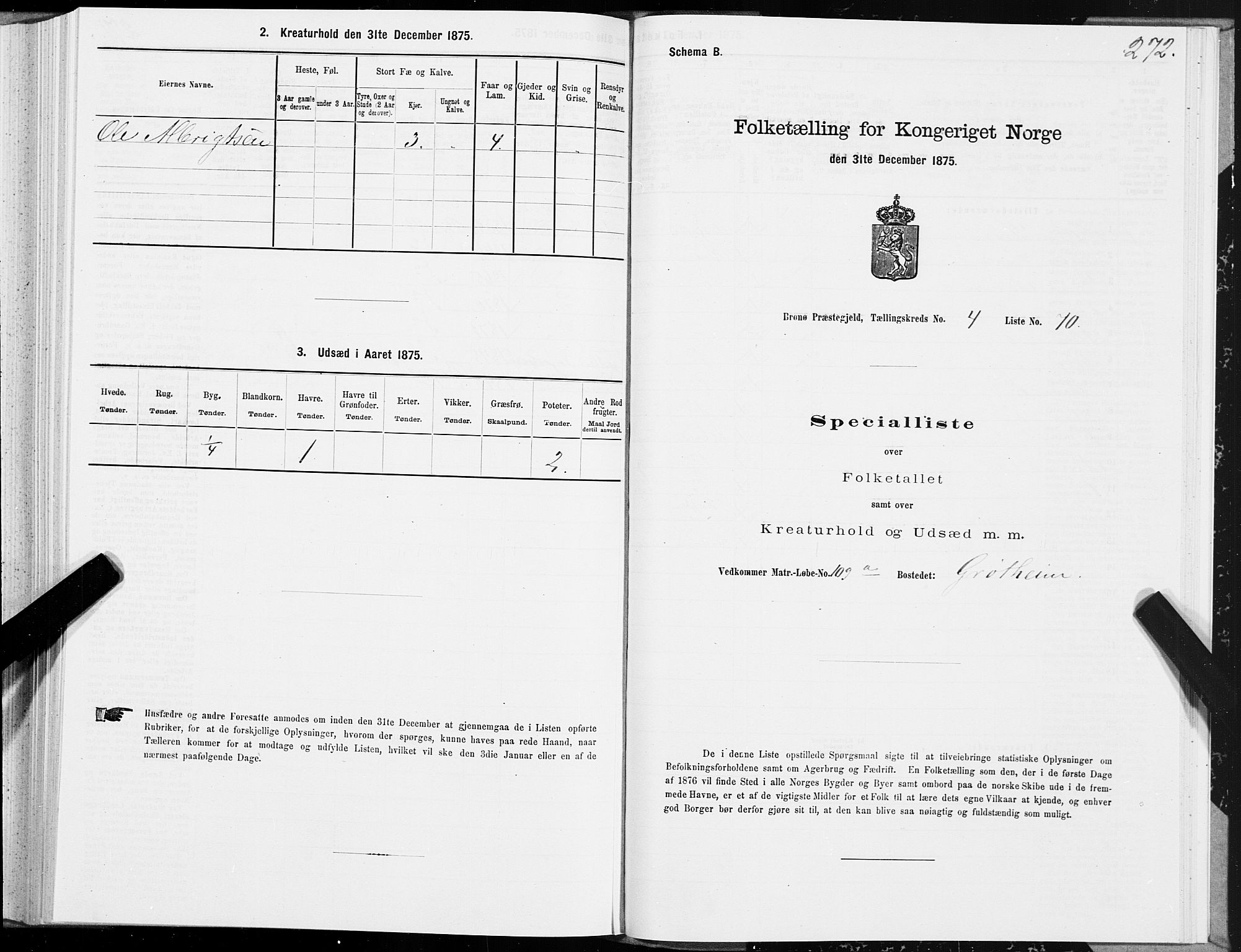 SAT, 1875 census for 1814P Brønnøy, 1875, p. 2272