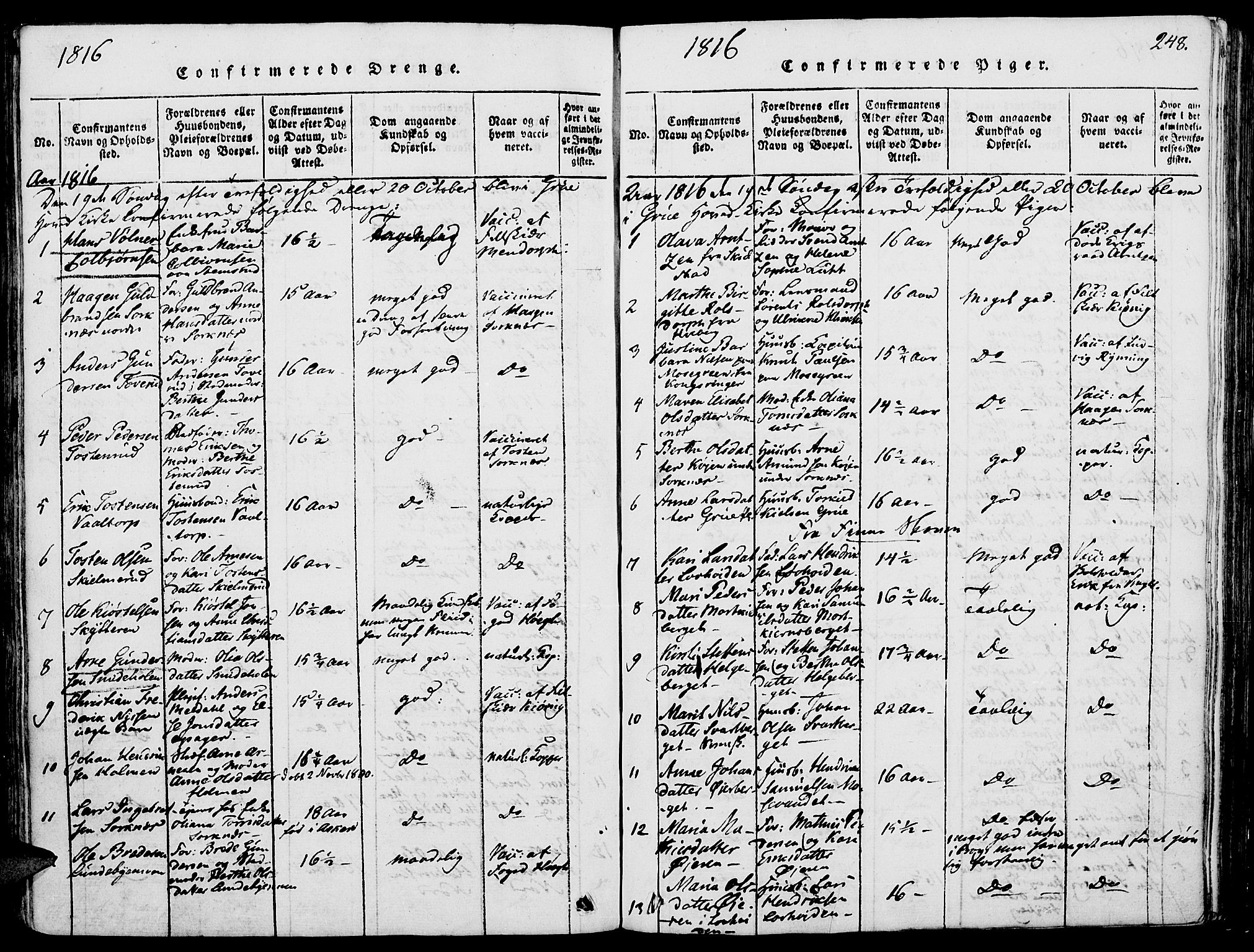 Grue prestekontor, AV/SAH-PREST-036/H/Ha/Haa/L0006: Parish register (official) no. 6, 1814-1830, p. 248