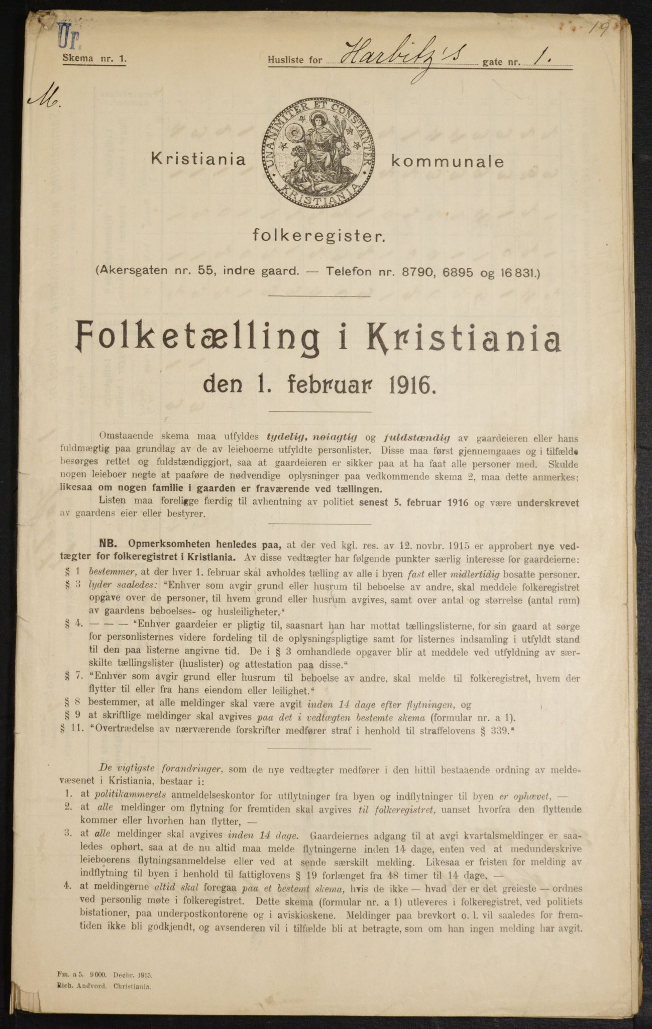 OBA, Municipal Census 1916 for Kristiania, 1916, p. 83246