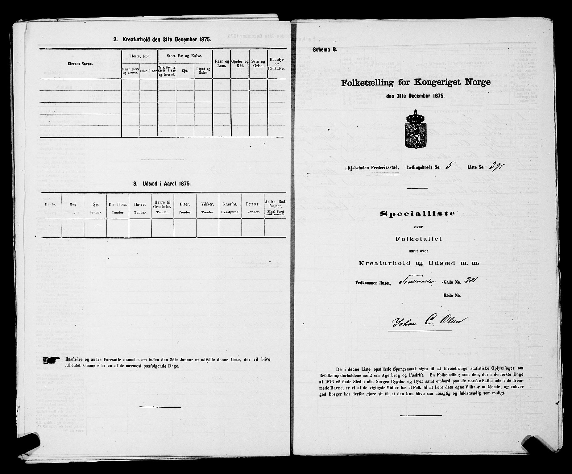 RA, 1875 census for 0103B Fredrikstad/Fredrikstad, 1875, p. 929