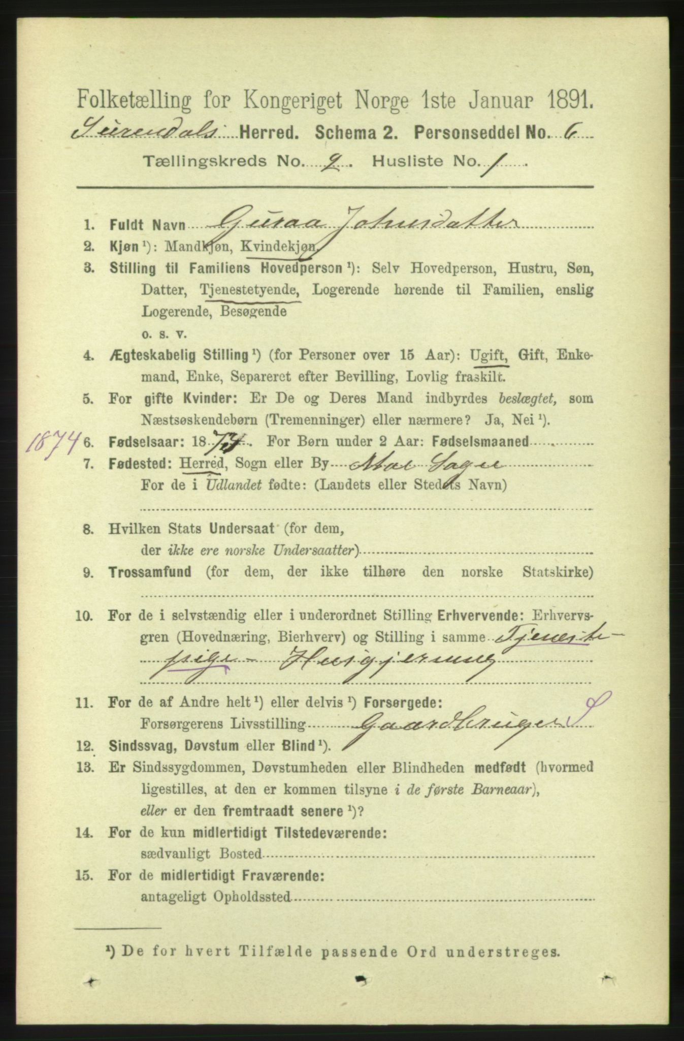 RA, 1891 census for 1566 Surnadal, 1891, p. 514