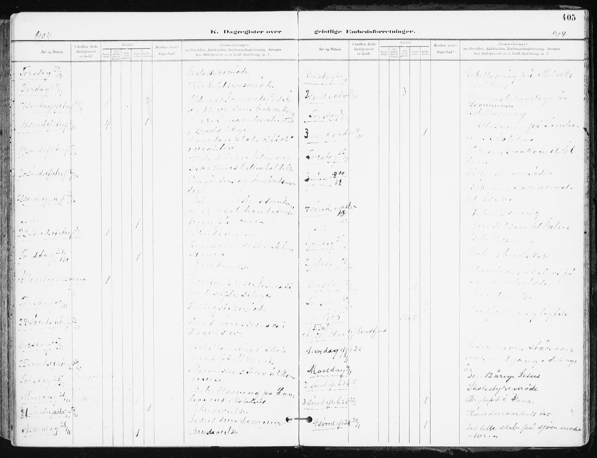 Kvæfjord sokneprestkontor, AV/SATØ-S-1323/G/Ga/Gaa/L0006kirke: Parish register (official) no. 6, 1895-1914, p. 405