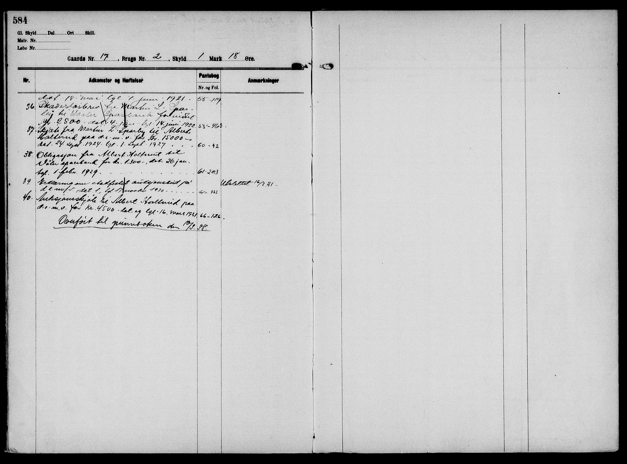 Solør tingrett, AV/SAH-TING-008/H/Ha/Hak/L0001: Mortgage register no. I, 1900-1935, p. 584