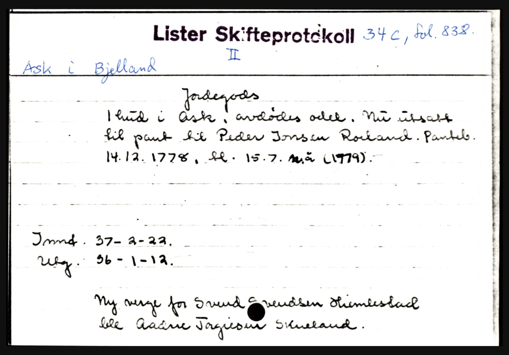 Lister sorenskriveri, AV/SAK-1221-0003/H, p. 315