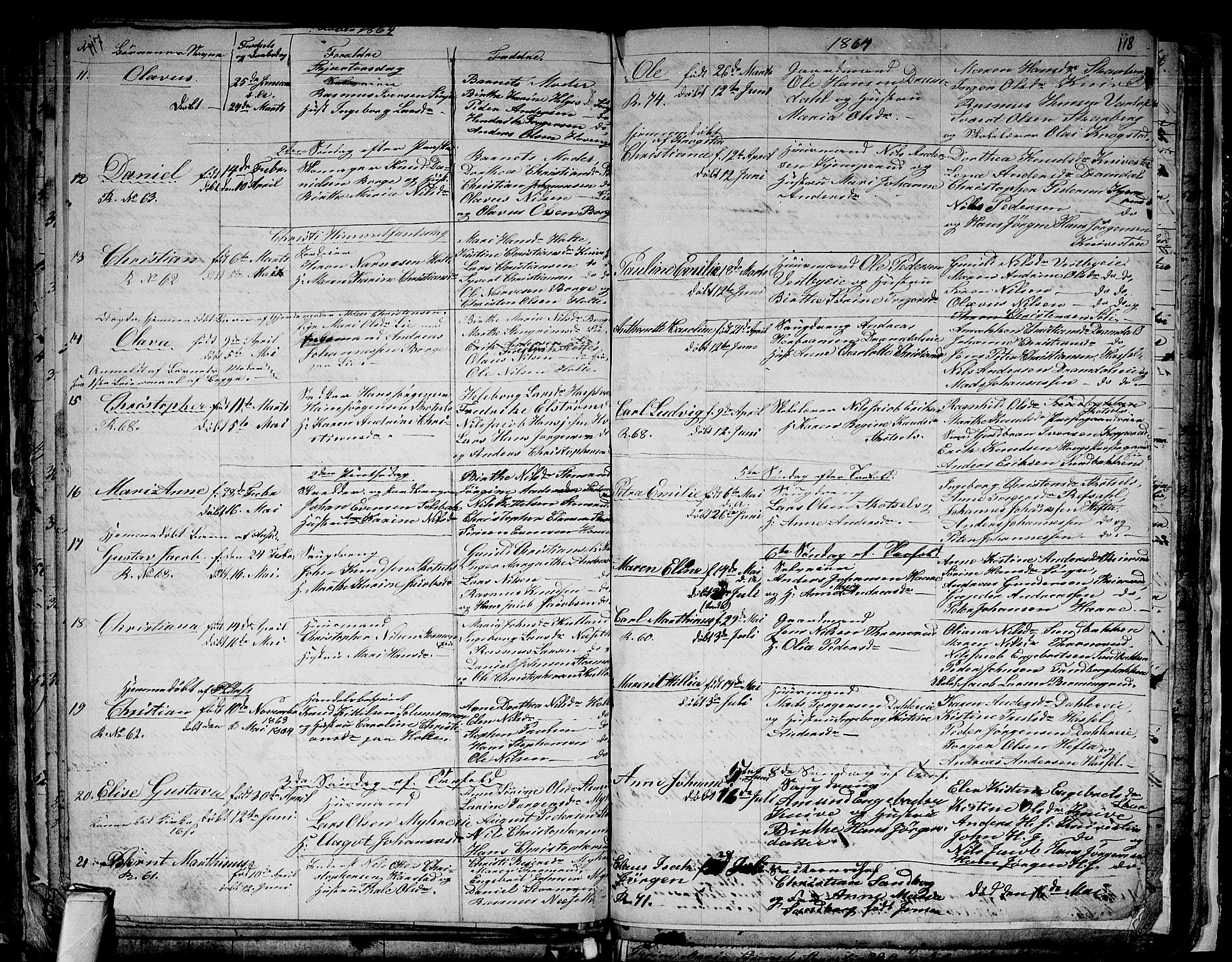 Eiker kirkebøker, AV/SAKO-A-4/G/Gb/L0001: Parish register (copy) no. II 1, 1844-1864, p. 117-118