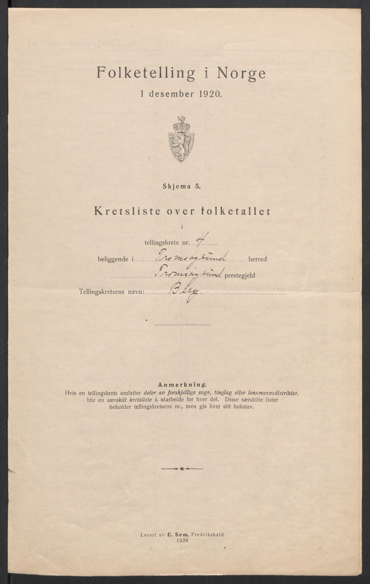 SATØ, 1920 census for Tromsøysund, 1920, p. 19