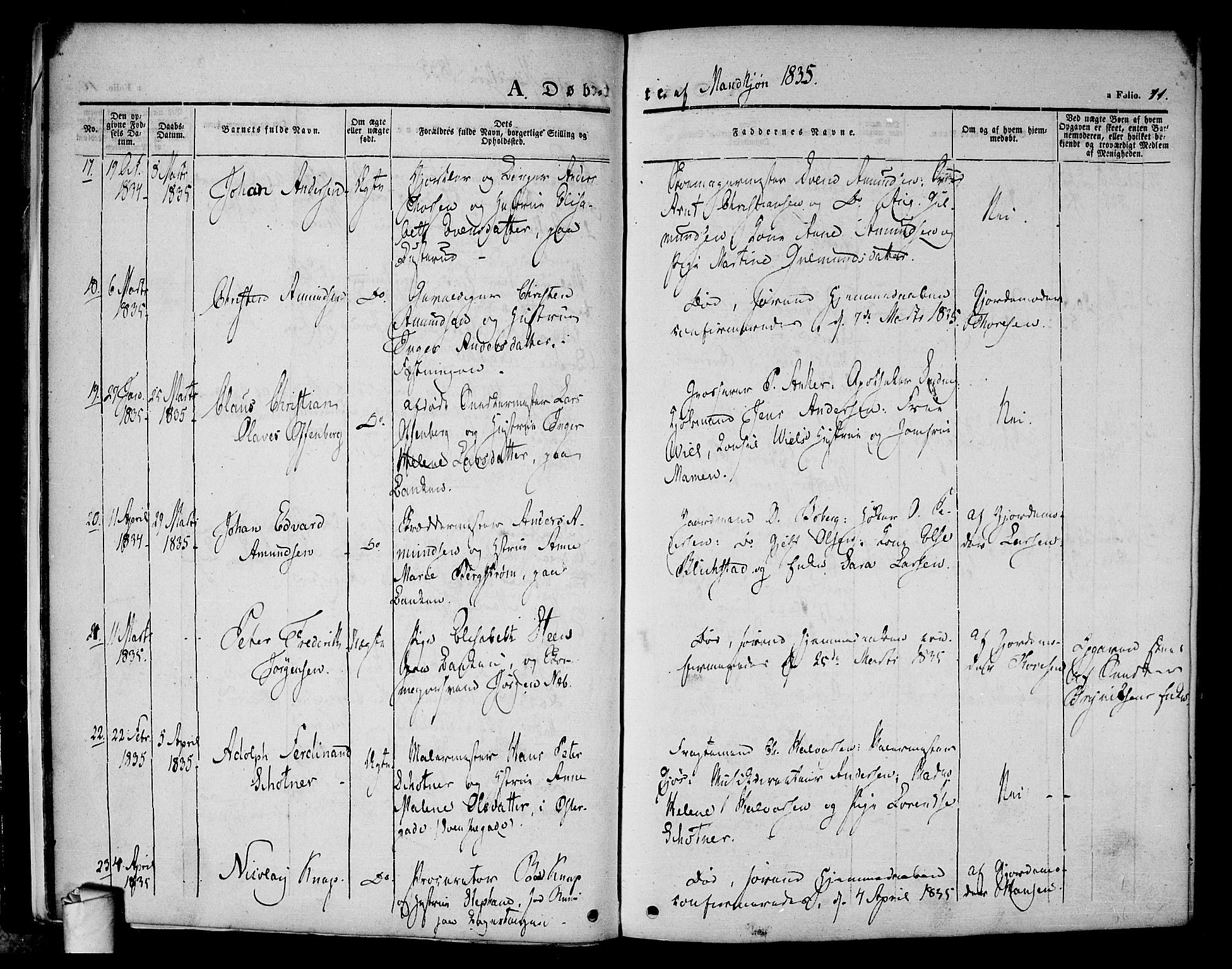 Halden prestekontor Kirkebøker, SAO/A-10909/F/Fa/L0005: Parish register (official) no. I 5, 1834-1845, p. 11