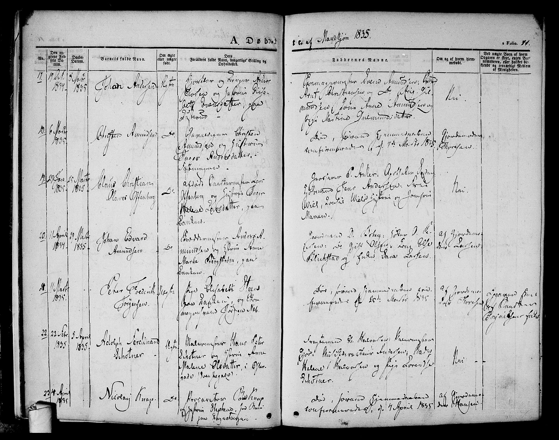 Halden prestekontor Kirkebøker, AV/SAO-A-10909/F/Fa/L0005: Parish register (official) no. I 5, 1834-1845, p. 11