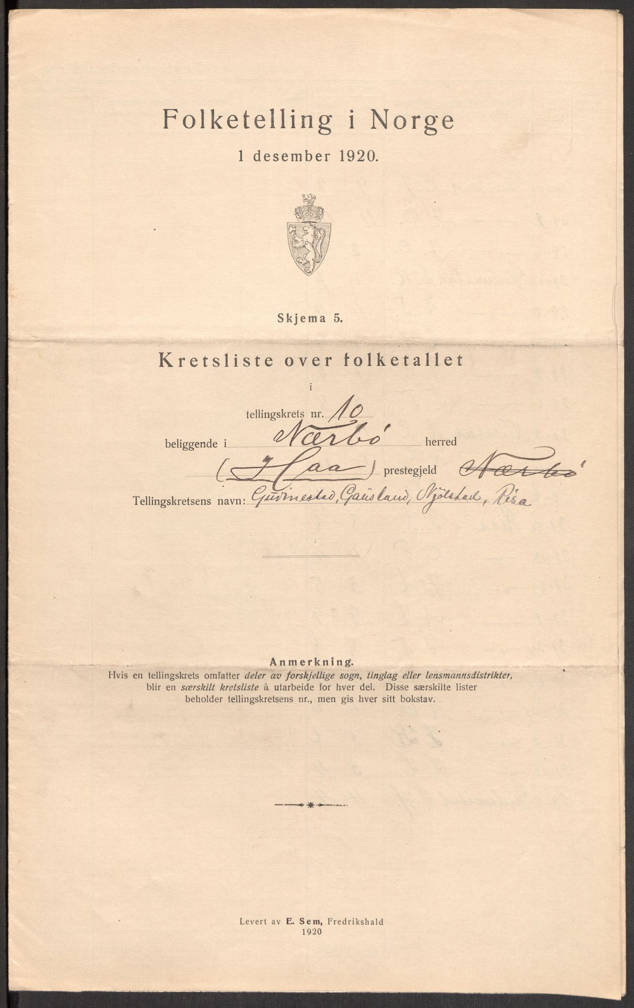 SAST, 1920 census for Nærbø, 1920, p. 34