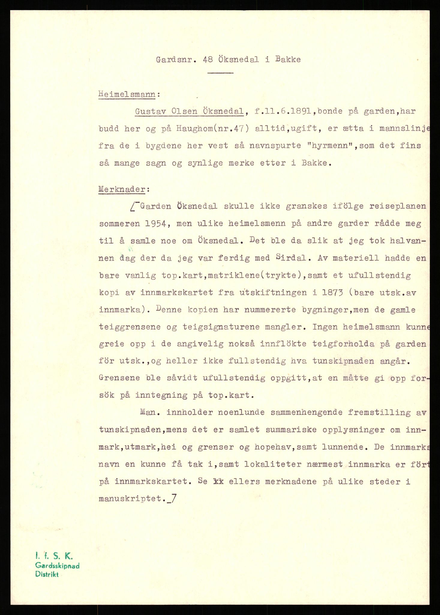 Instituttet for sammenlignende kulturforskning, AV/RA-PA-0424/H/L0169: Eske D159: Manuskripter (1.trykk) distriktsgransking, 1922-1990, p. 472