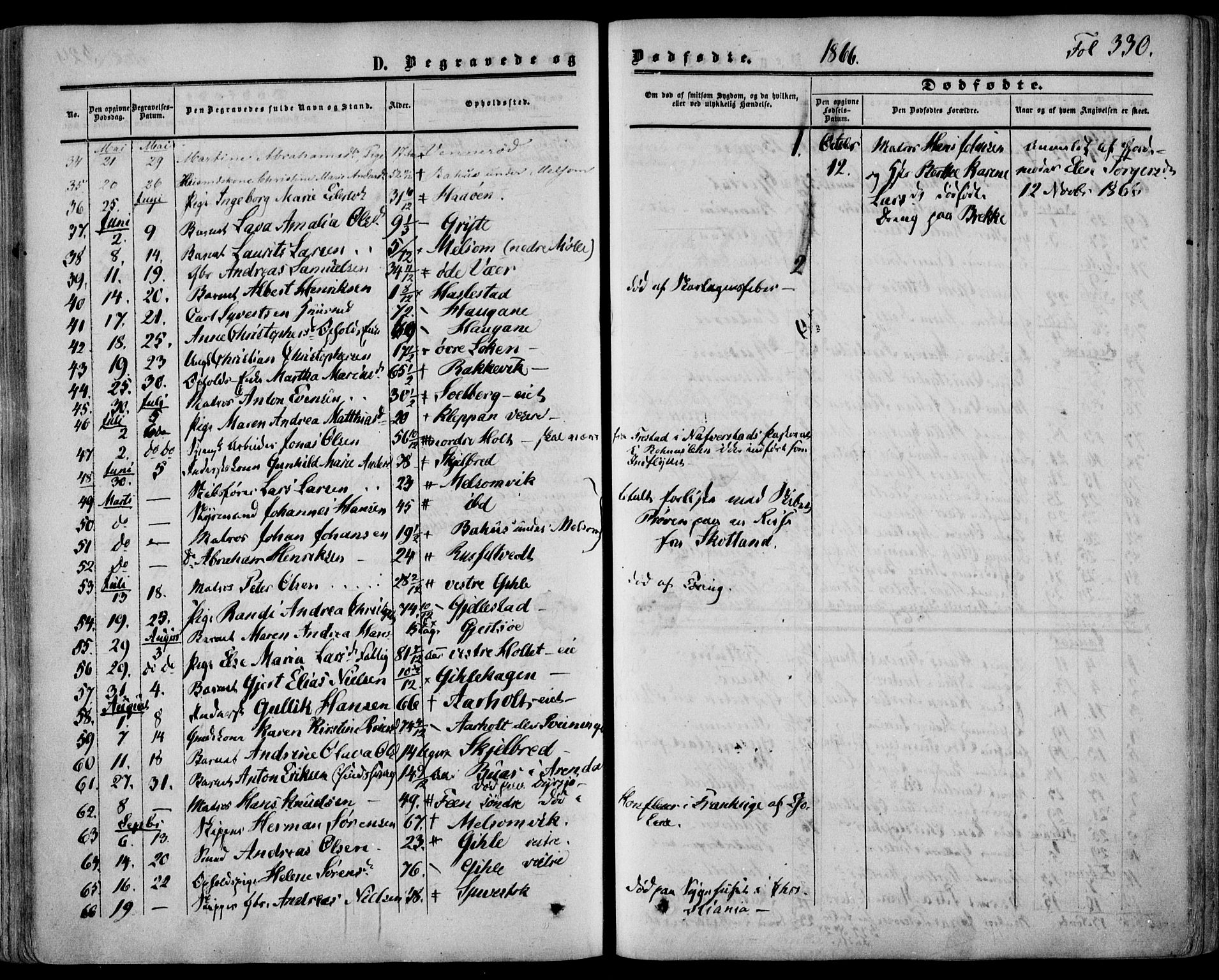 Stokke kirkebøker, AV/SAKO-A-320/F/Fa/L0008: Parish register (official) no. I 8, 1858-1871, p. 330