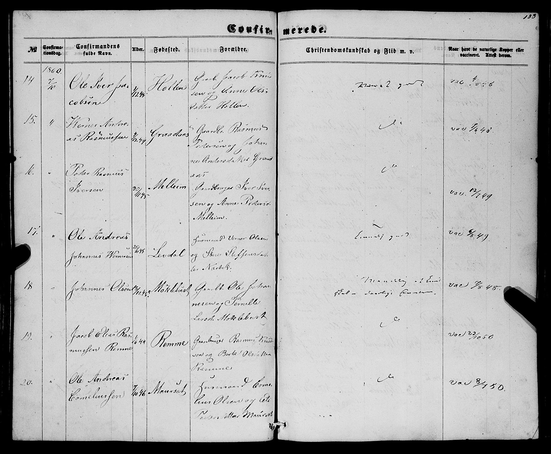 Eid sokneprestembete, AV/SAB-A-82301/H/Haa/Haaa/L0008: Parish register (official) no. A 8, 1858-1860, p. 133