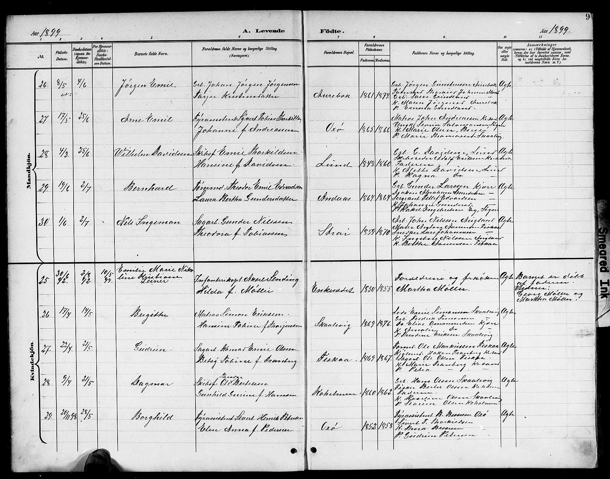 Oddernes sokneprestkontor, AV/SAK-1111-0033/F/Fb/Fba/L0009: Parish register (copy) no. B 9, 1899-1923, p. 9